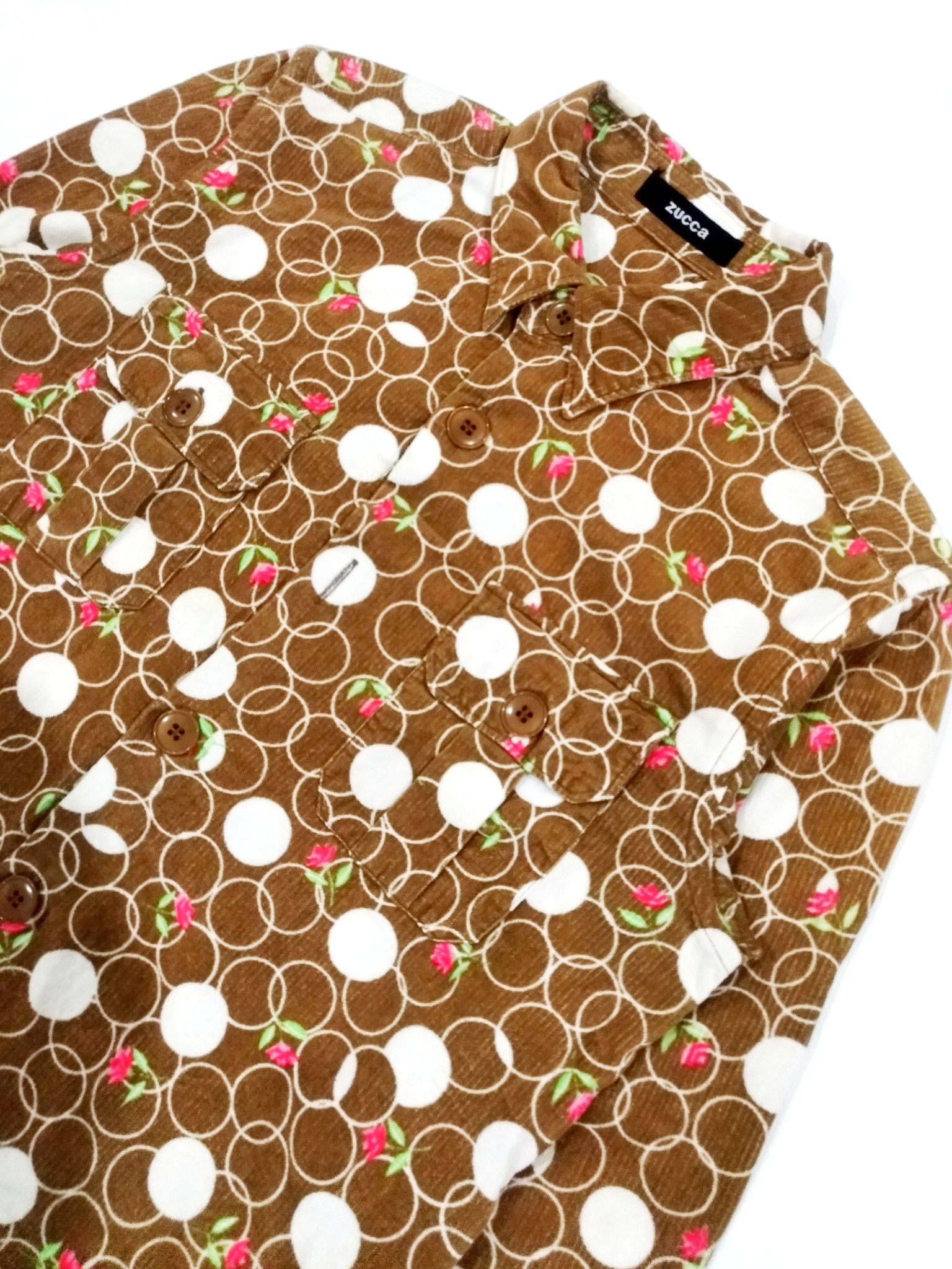 CABANE de ZUCCa × Designer × Issey Miyake RARE! ZUCCA POLKADOT FLORAL FLANNEL SHIRT Size M / US 6-8 / IT 42-44 - 5 Thumbnail