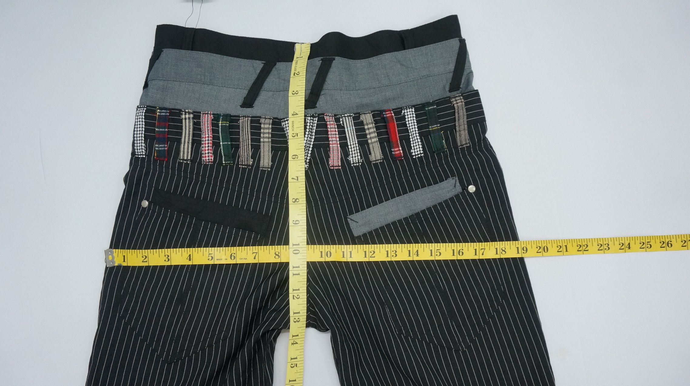 Japanese Brand Dope SUGGESTION Triple Waist Stripe Punk Skinny Pants Size US 31 - 11 Thumbnail