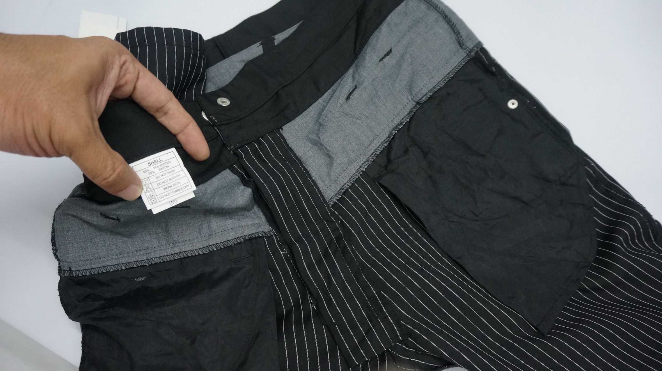 Japanese Brand Dope SUGGESTION Triple Waist Stripe Punk Skinny Pants Size US 31 - 14 Thumbnail
