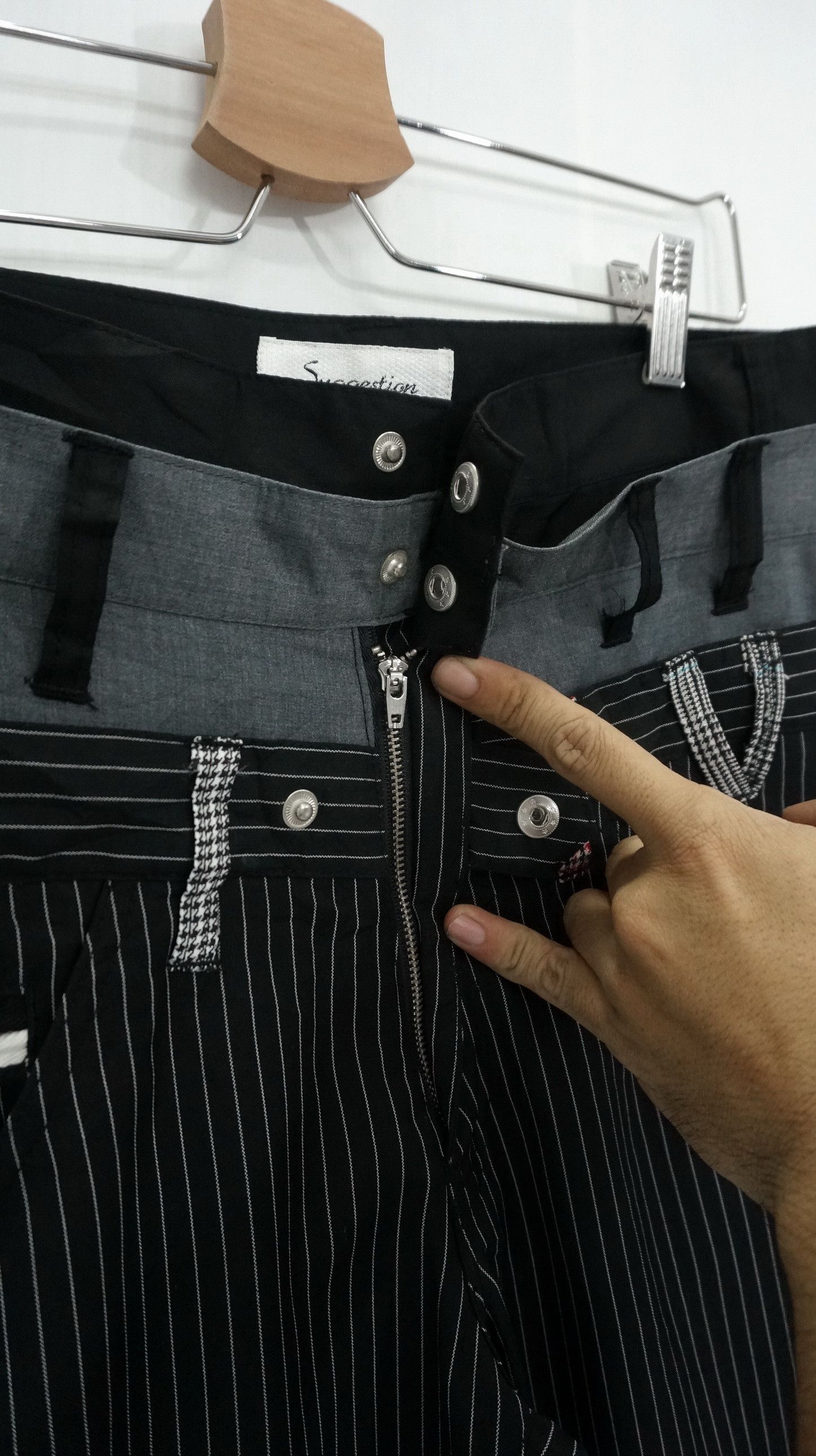 Japanese Brand Dope SUGGESTION Triple Waist Stripe Punk Skinny Pants Size US 31 - 5 Thumbnail