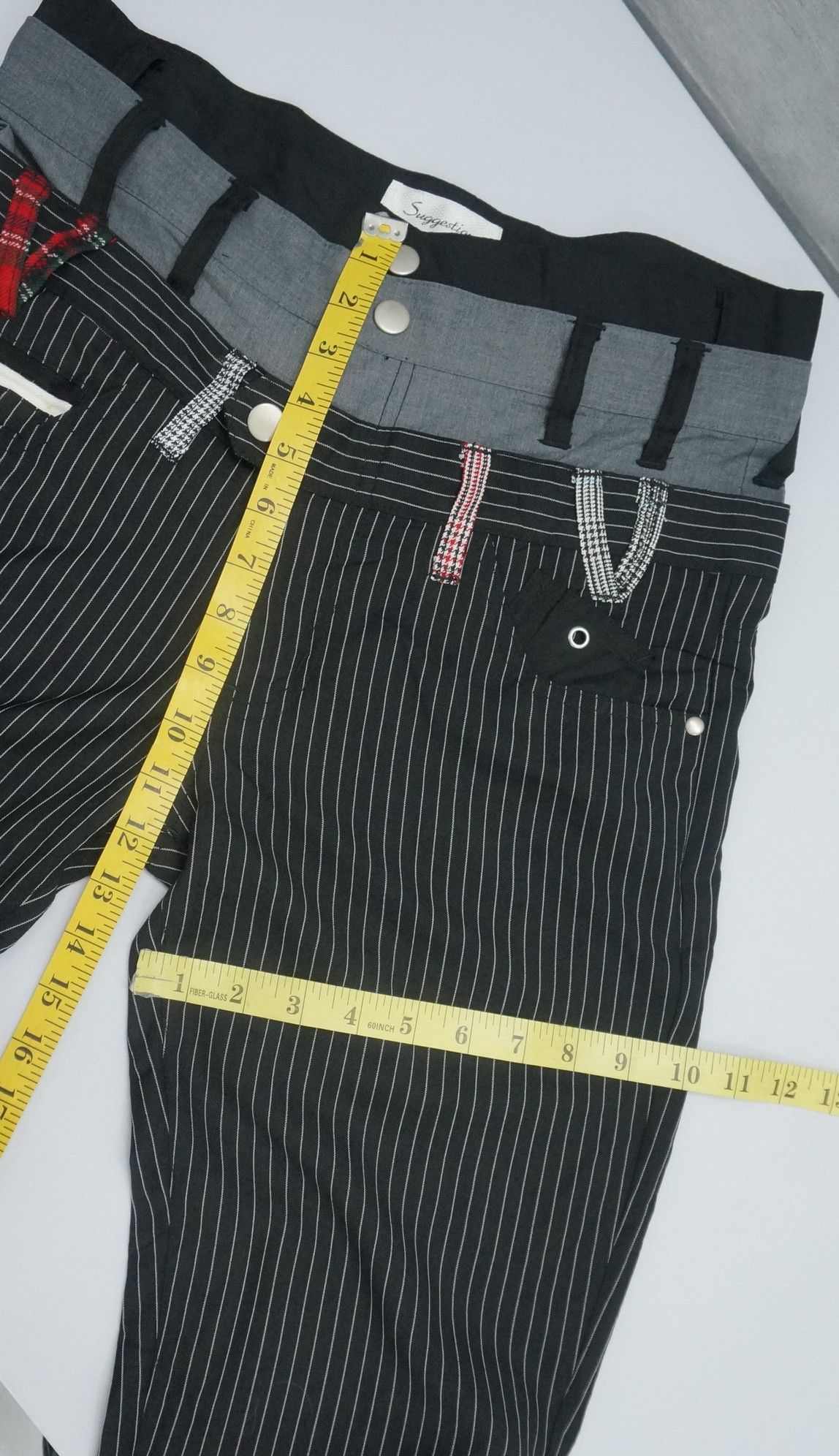 Japanese Brand Dope SUGGESTION Triple Waist Stripe Punk Skinny Pants Size US 31 - 8 Thumbnail