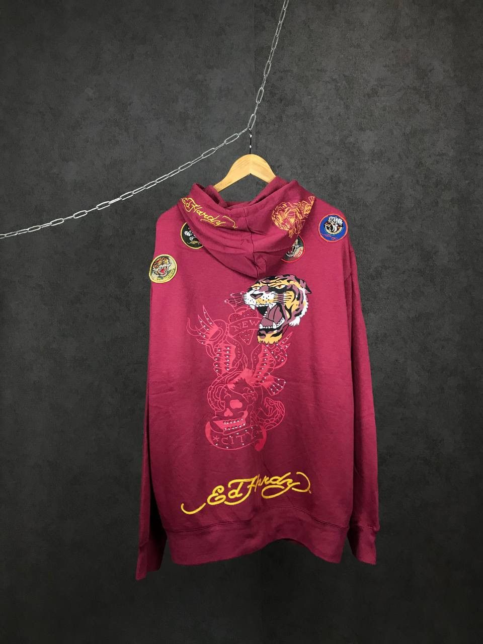 Christian Audigier Ed Hardy luxury designer crazy overprinted hoodie Size US XXL / EU 58 / 5 - 8 Thumbnail
