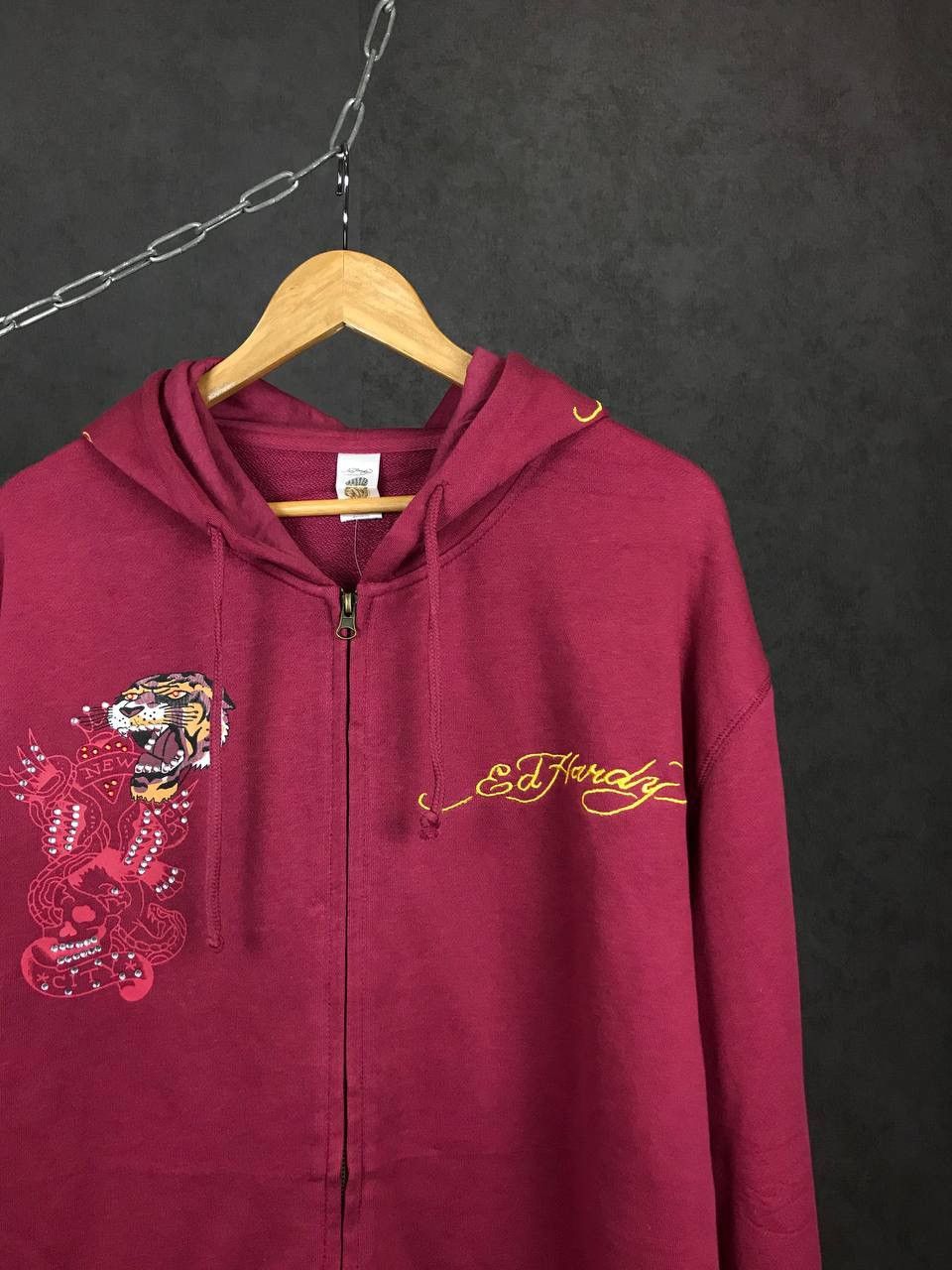 Christian Audigier Ed Hardy luxury designer crazy overprinted hoodie Size US XXL / EU 58 / 5 - 2 Thumbnail