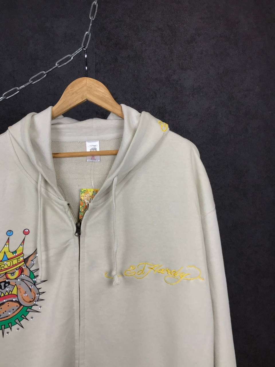 Christian Audigier Ed Hardy luxury designer crazy overprinted hoodie Size US XXL / EU 58 / 5 - 2 Thumbnail