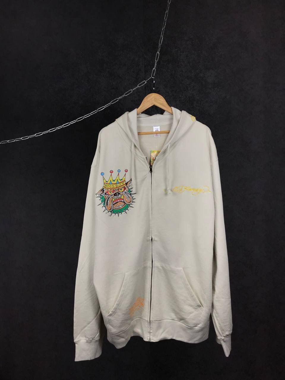 Christian Audigier Ed Hardy luxury designer crazy overprinted hoodie Size US XXL / EU 58 / 5 - 1 Thumbnail