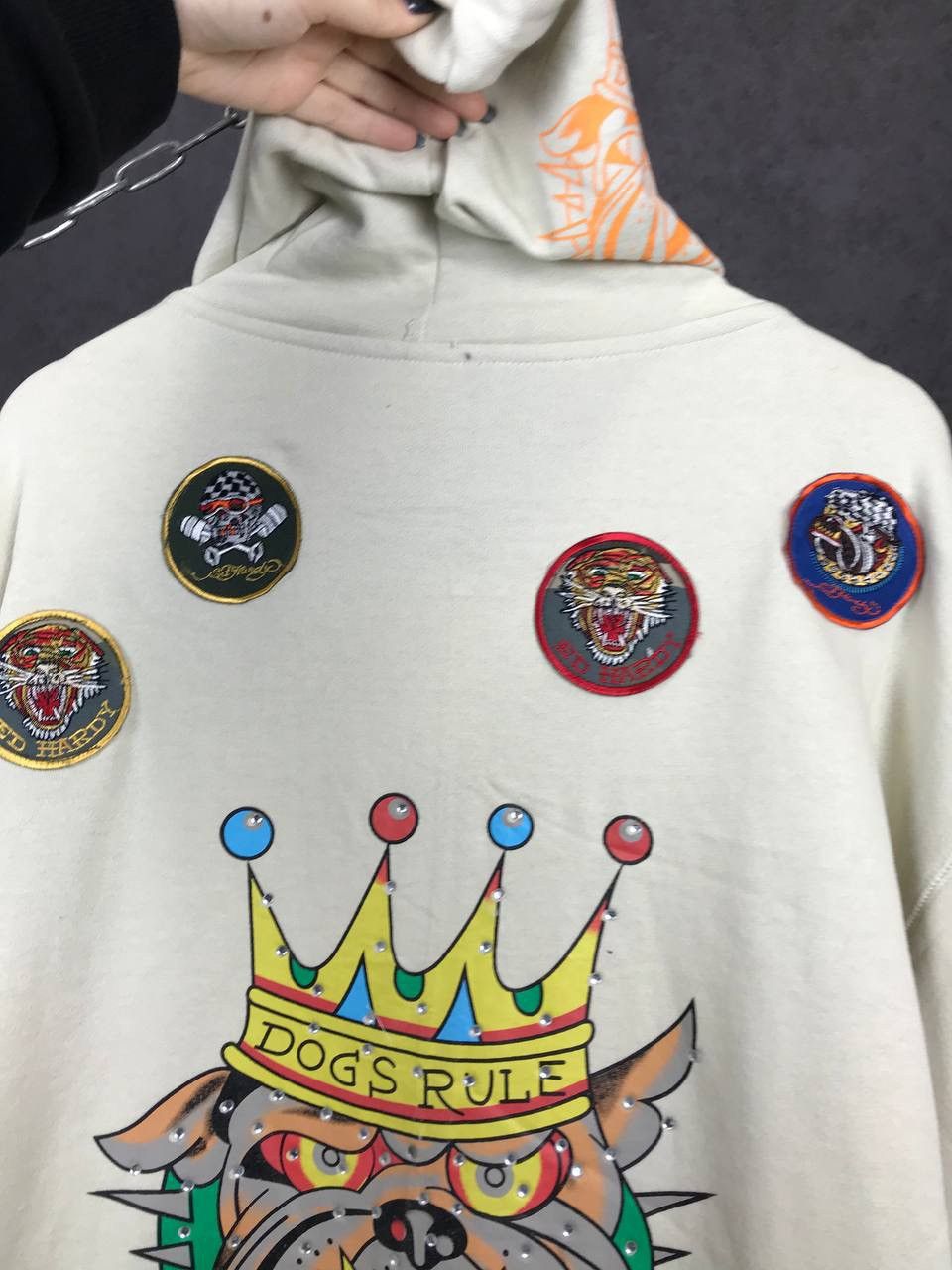 Christian Audigier Ed Hardy luxury designer crazy overprinted hoodie Size US XXL / EU 58 / 5 - 10 Thumbnail
