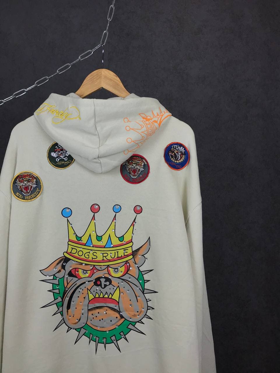 Christian Audigier Ed Hardy luxury designer crazy overprinted hoodie Size US XXL / EU 58 / 5 - 9 Thumbnail