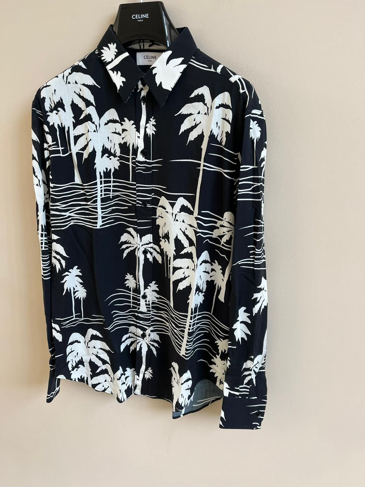 Celine Chemise Collar Drugstore Hawaiian Print / Black & White Size US L / EU 52-54 / 3 - 2 Thumbnail
