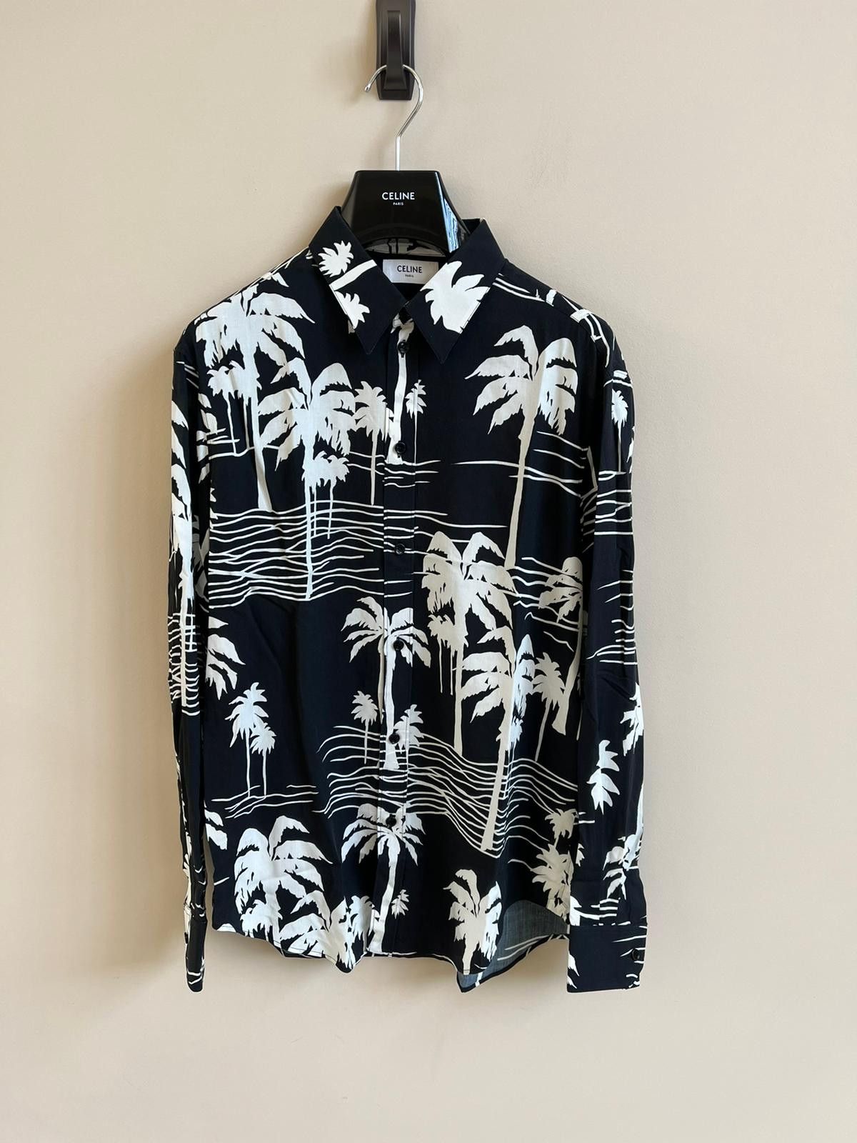 Celine Chemise Collar Drugstore Hawaiian Print / Black & White Size US L / EU 52-54 / 3 - 3 Thumbnail