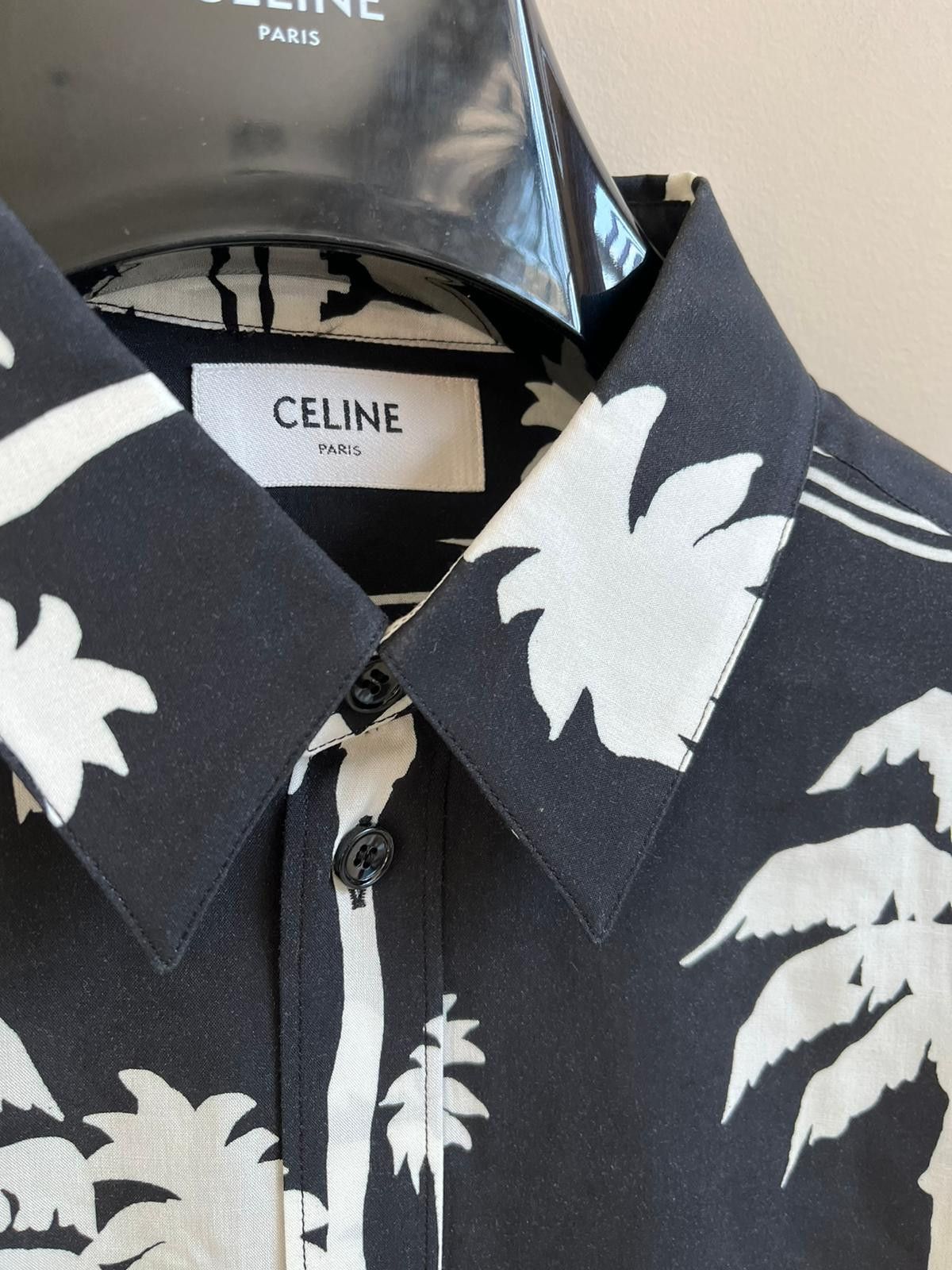 Celine Chemise Collar Drugstore Hawaiian Print / Black & White Size US L / EU 52-54 / 3 - 8 Thumbnail