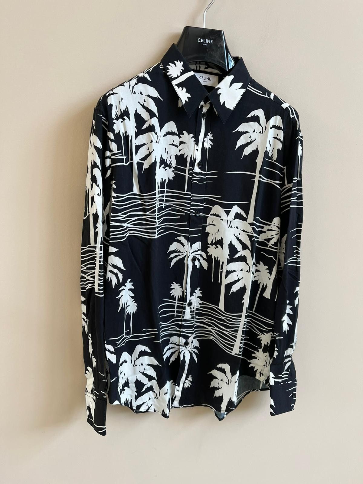 Celine Chemise Collar Drugstore Hawaiian Print / Black & White Size US L / EU 52-54 / 3 - 7 Thumbnail
