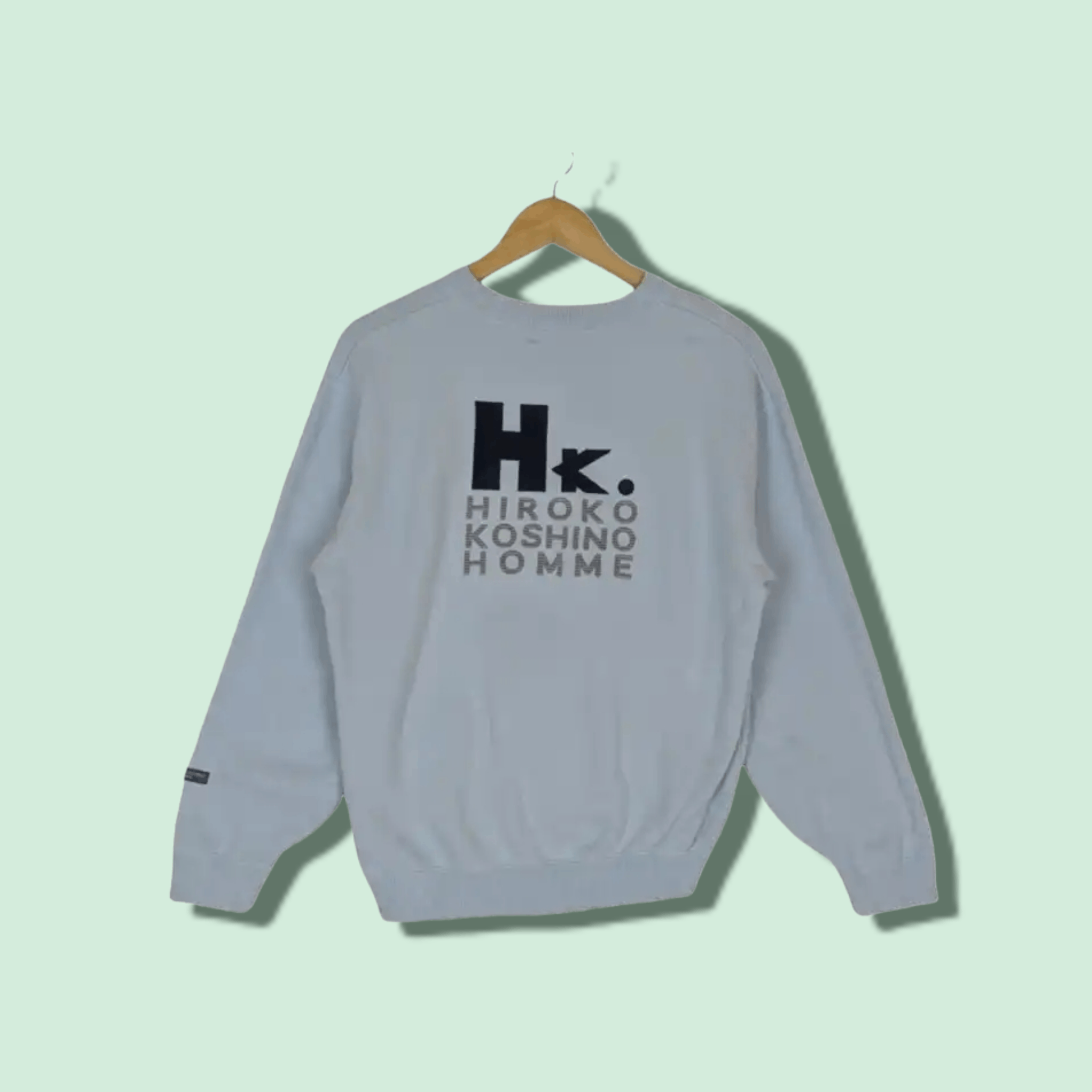Hiroko Koshino Homme × Japanese Brand HIROKO KOSHINO Big Logo Jumper Sweatshirt Size US S / EU 44-46 / 1 - 1 Thumbnail
