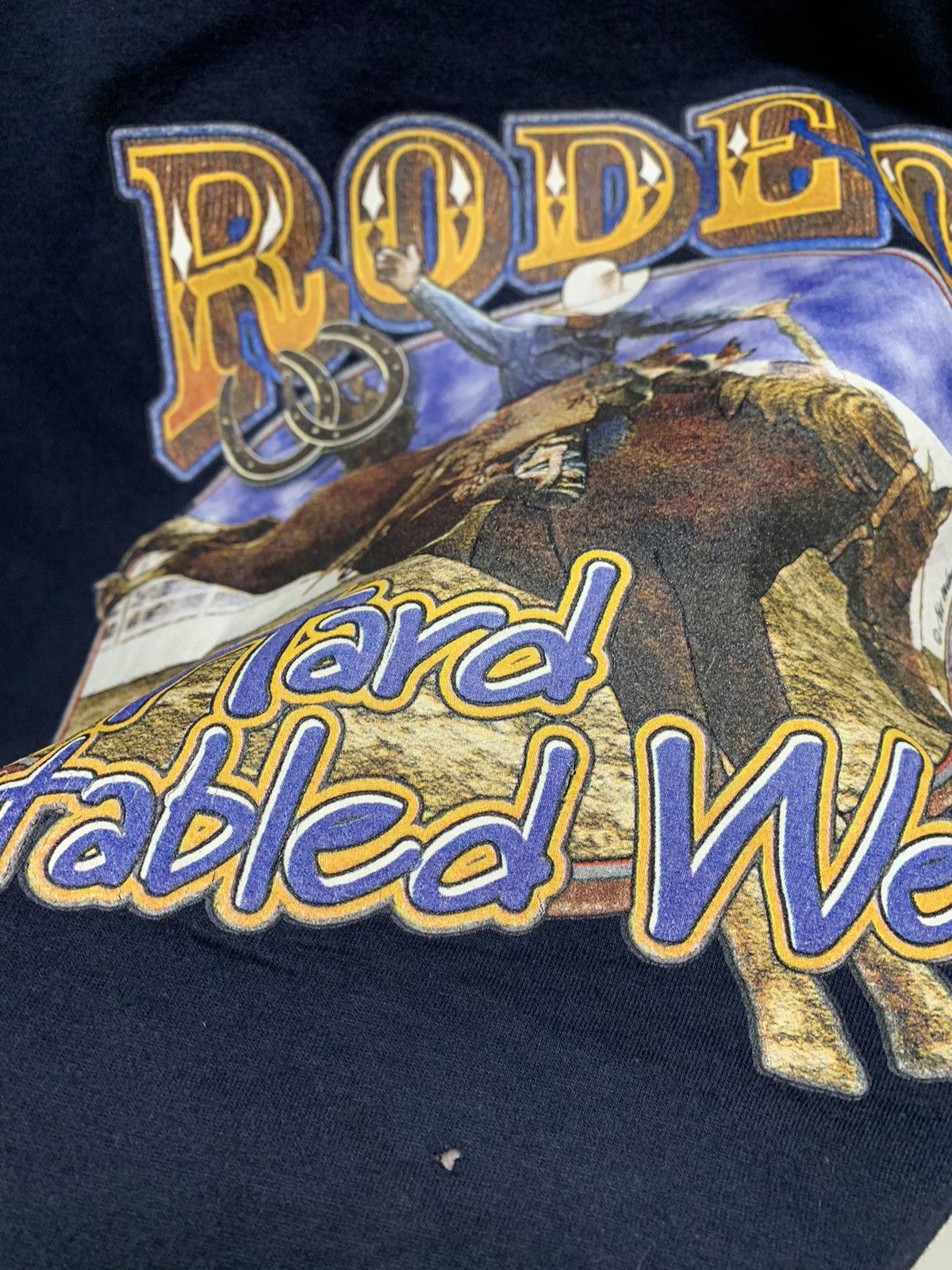 Vintage Rodeo rode hard stabled wet vintage 1990 90th t-shirt Xl sz Size US XL / EU 56 / 4 - 3 Thumbnail