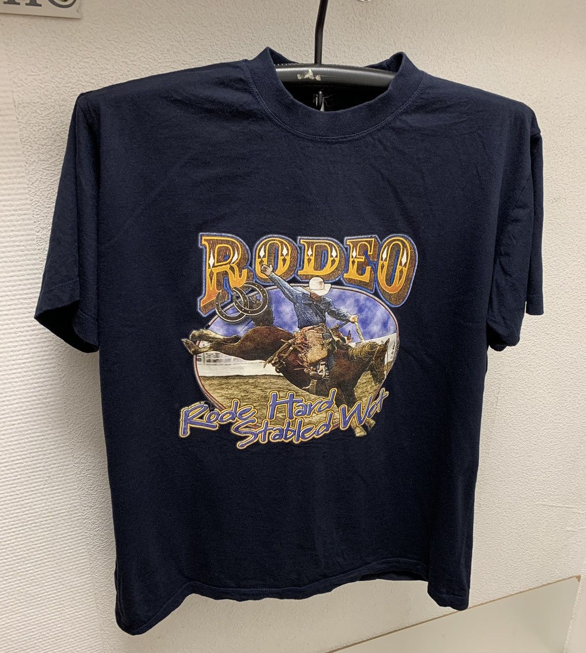 Vintage Rodeo rode hard stabled wet vintage 1990 90th t-shirt Xl sz Size US XL / EU 56 / 4 - 1 Thumbnail