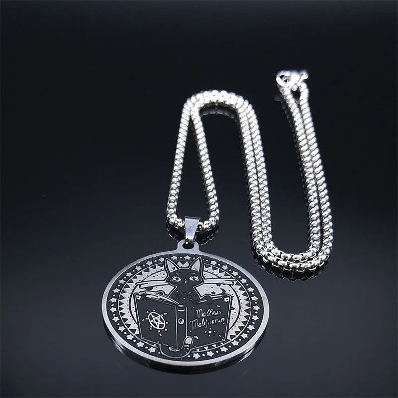 Jewelry Cat Magic Divination Book Pentacle Necklace Size ONE SIZE - 2 Thumbnail