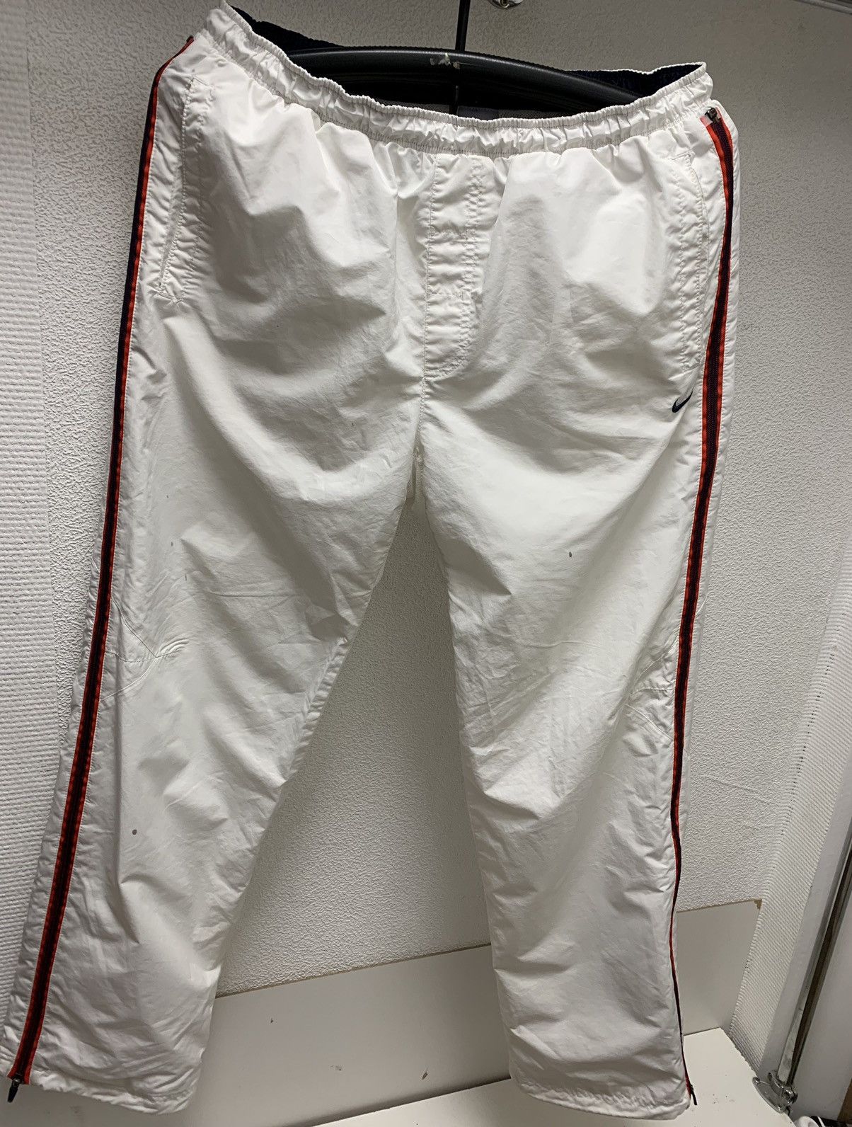 Nike × Vintage Nike athletic vintage drill sweatpants L y2k white 34 Size US 34 / EU 50 - 1 Thumbnail