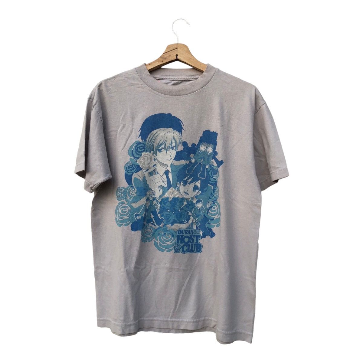 image of Anima Anime Ouran High School Host Club Tee Manga Comics in Silver, Men's (Size Medium)
