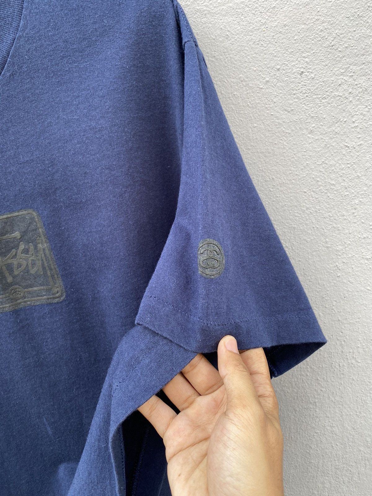 Stussy × Vintage Vintage 1990’s Stüssy Box Logo Single Stitch USA Tee Size US L / EU 52-54 / 3 - 7 Thumbnail