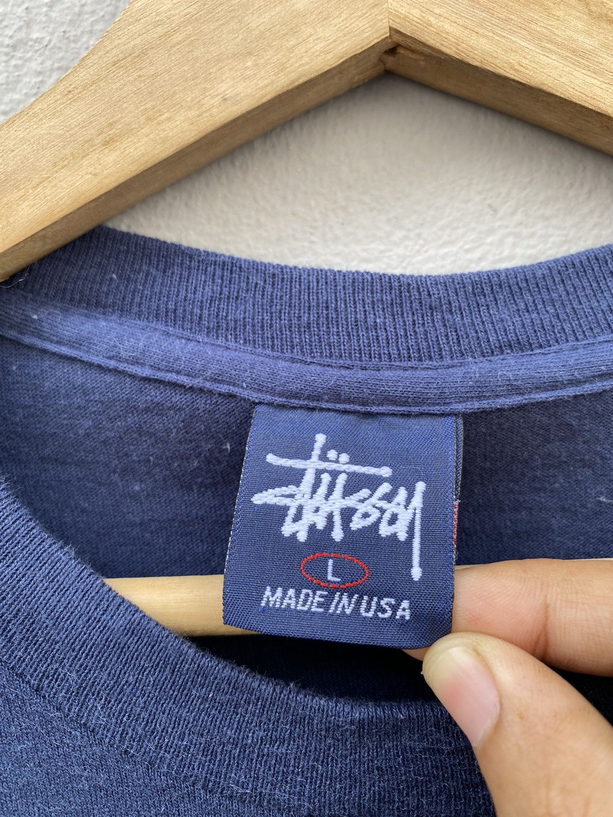Stussy × Vintage Vintage 1990’s Stüssy Box Logo Single Stitch USA Tee Size US L / EU 52-54 / 3 - 3 Thumbnail
