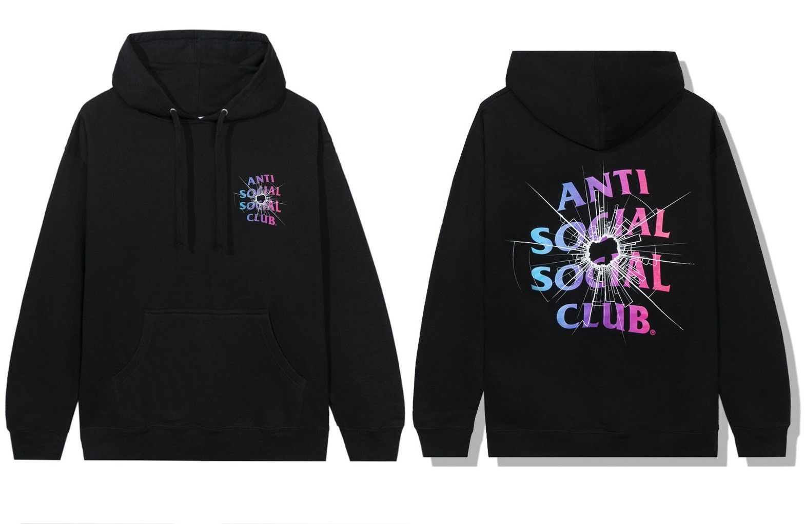 Anti Social Social Club DS ASSC Shattered Glass Logo Theories Black Hoodie bape kith Size US L / EU 52-54 / 3 - 6 Thumbnail
