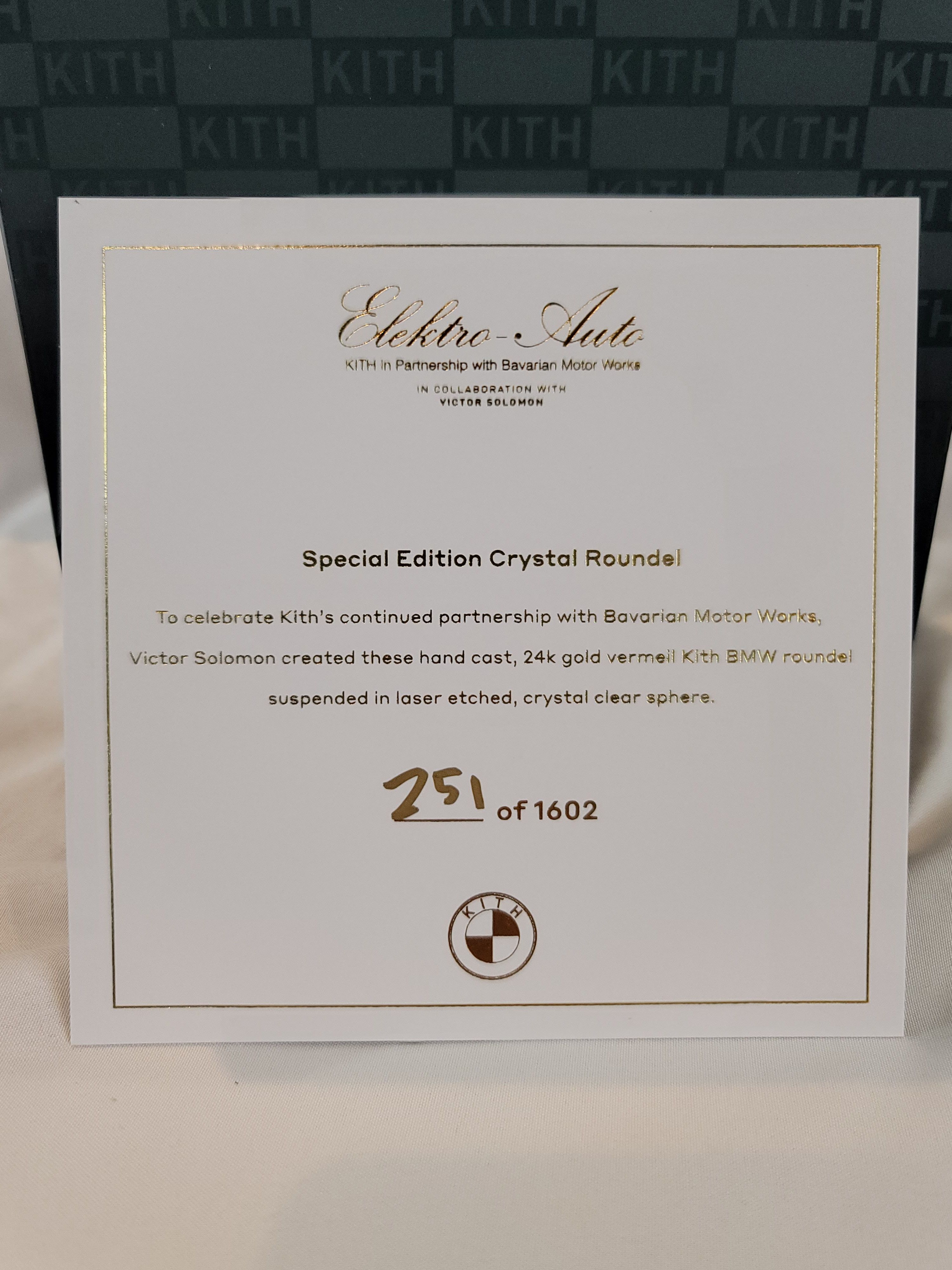 BMW × Kith Kith & Victor Solomon BMW Crystal Roundel Limited #251/1602 Size ONE SIZE - 6 Thumbnail