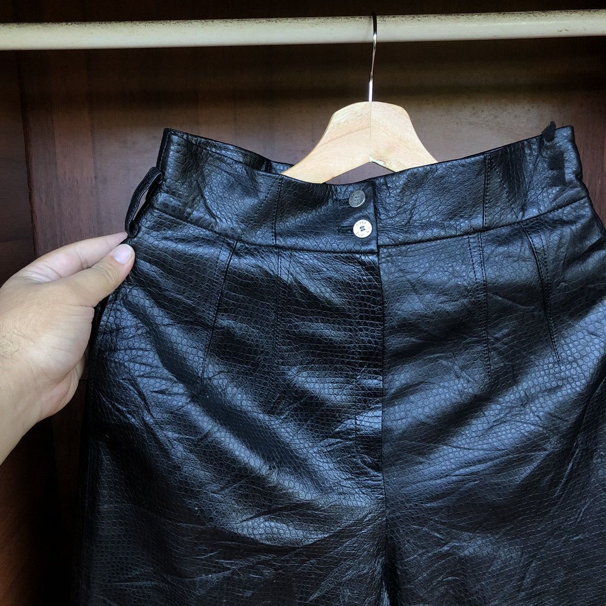 Japanese Brand SOFT LEATHER PANTS SNAKE SKIN DESIGN JIN ABE PARIS Size US 29 - 6 Thumbnail