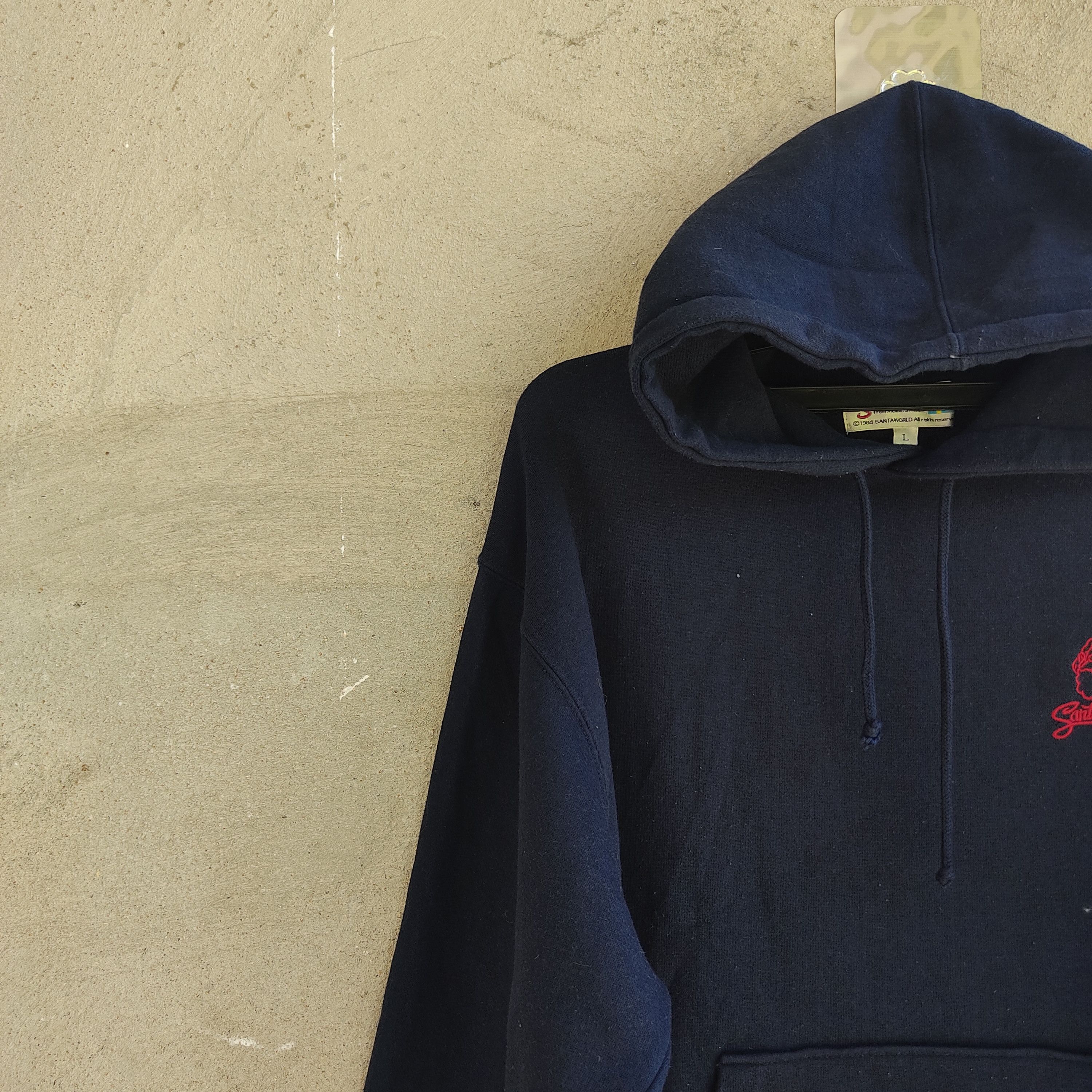 Japanese Brand Santaworld Big Logo Printed Blue Hoodie Size US L / EU 52-54 / 3 - 6 Thumbnail