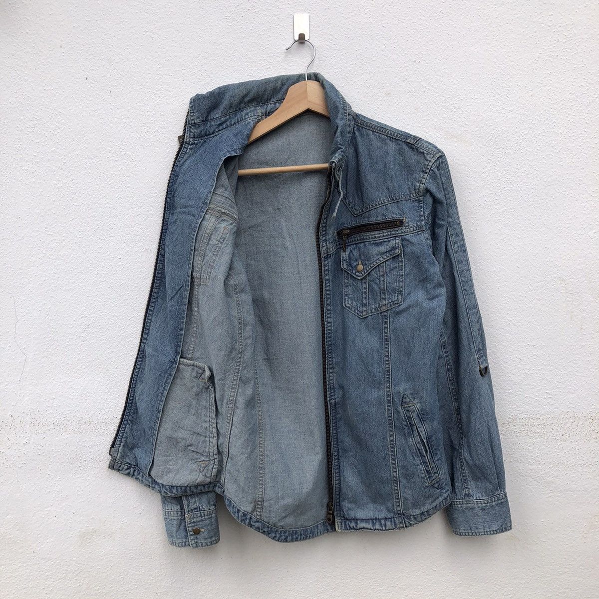 Michel Klein MICHEL KLEIN HOMME PARACHUTE BIKER DENIM JACKET Size US M / EU 48-50 / 2 - 7 Thumbnail