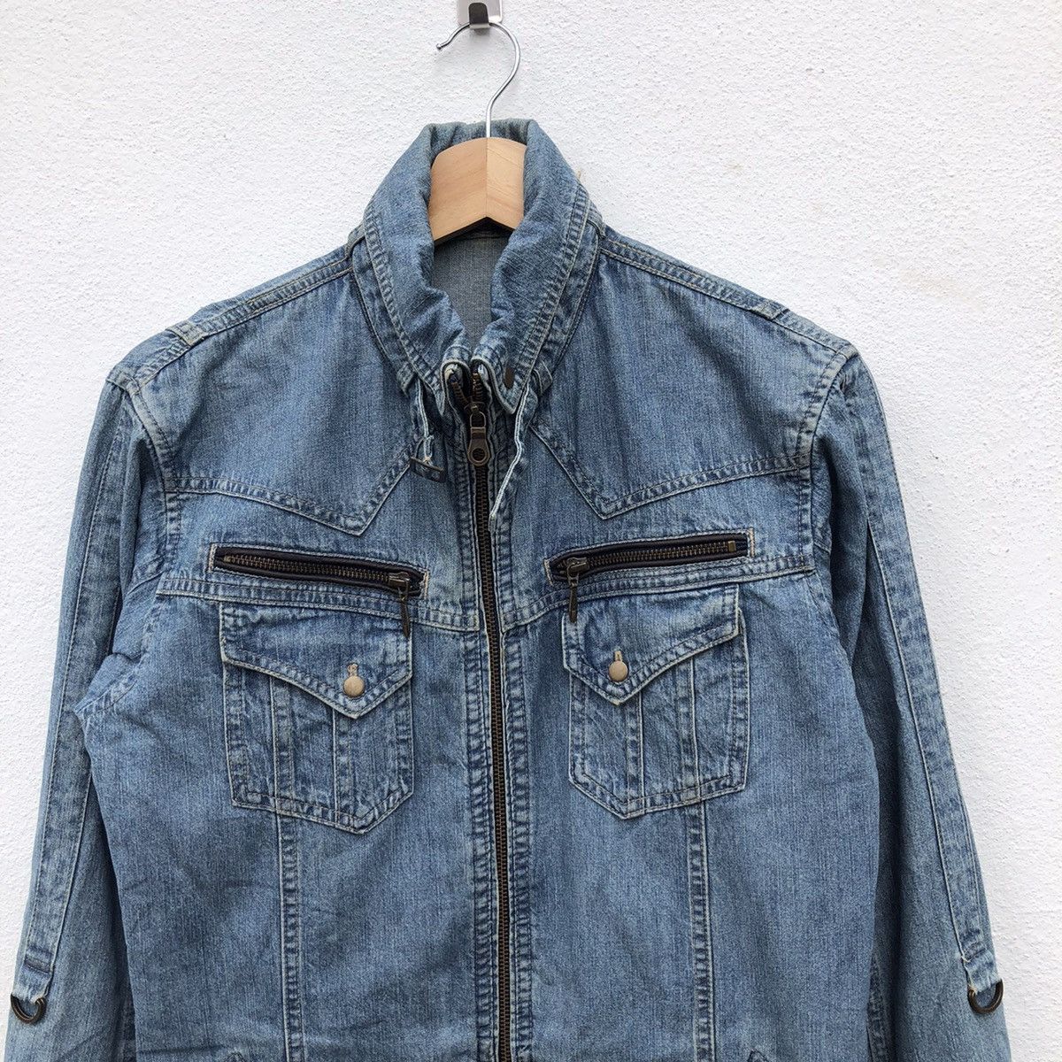 Michel Klein MICHEL KLEIN HOMME PARACHUTE BIKER DENIM JACKET Size US M / EU 48-50 / 2 - 3 Thumbnail