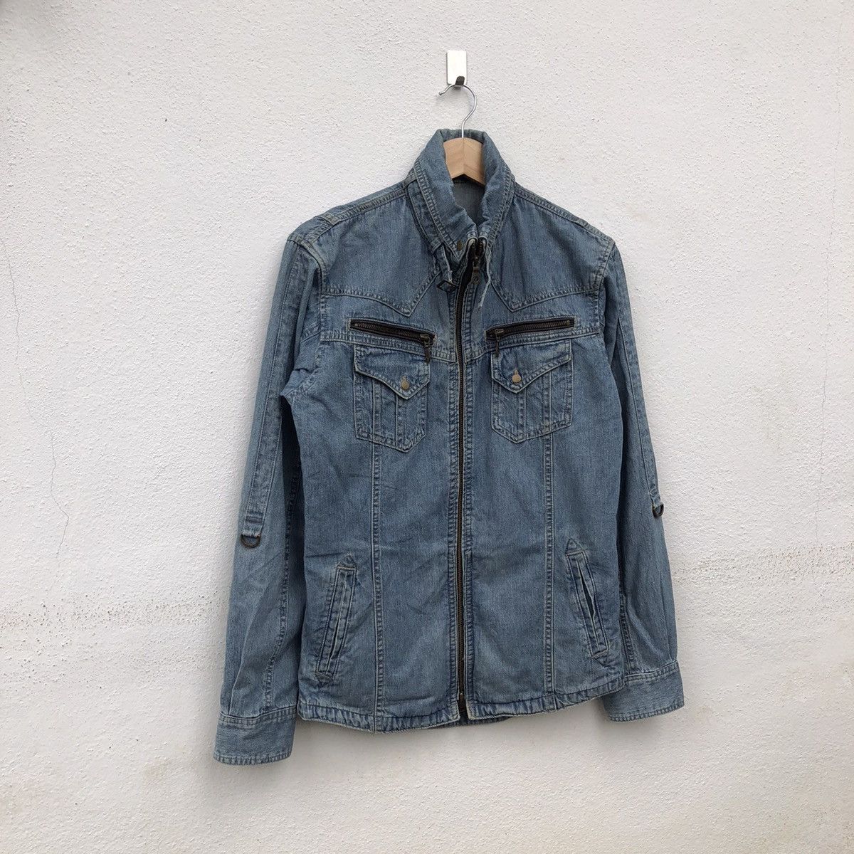 Michel Klein MICHEL KLEIN HOMME PARACHUTE BIKER DENIM JACKET Size US M / EU 48-50 / 2 - 2 Thumbnail
