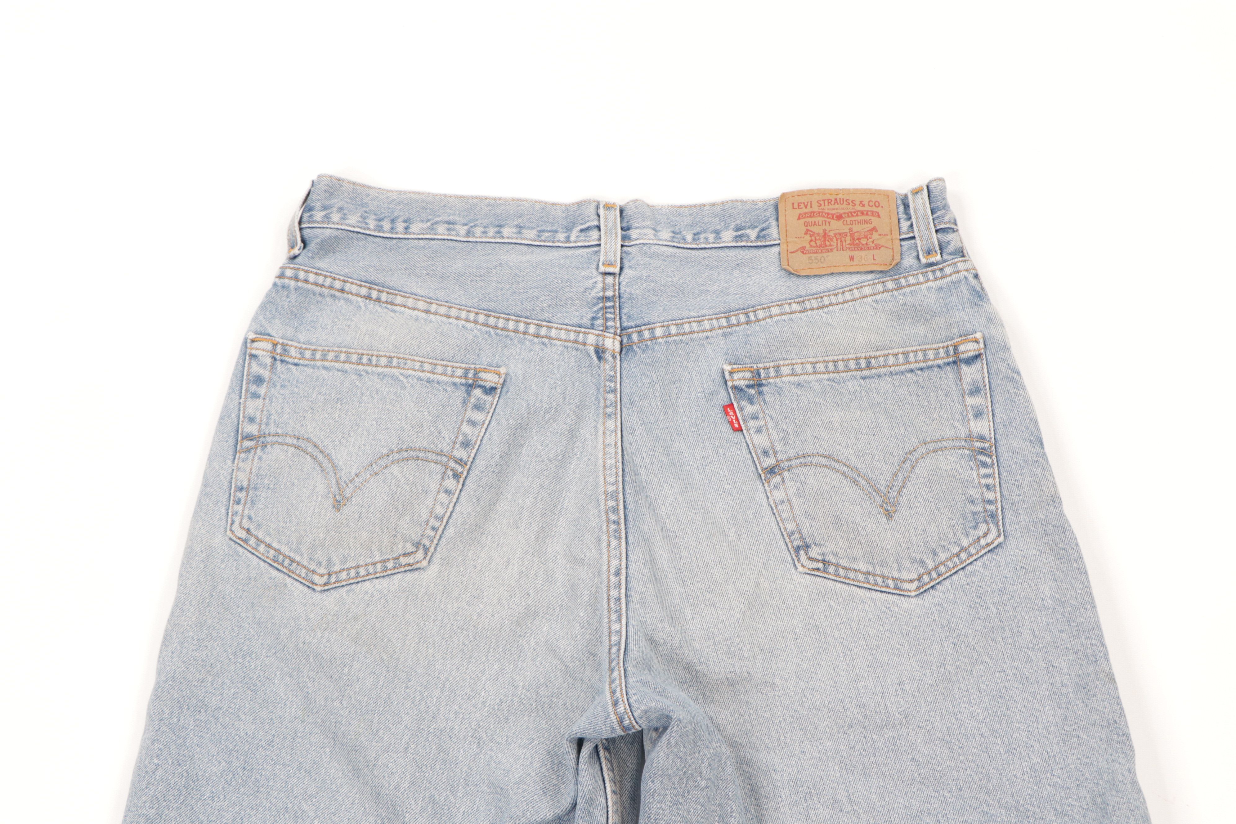 Levi's × Vintage Vintage 90s Levis 550 Relaxed Fit Faded Denim Jean Shorts Size US 36 / EU 52 - 8 Thumbnail