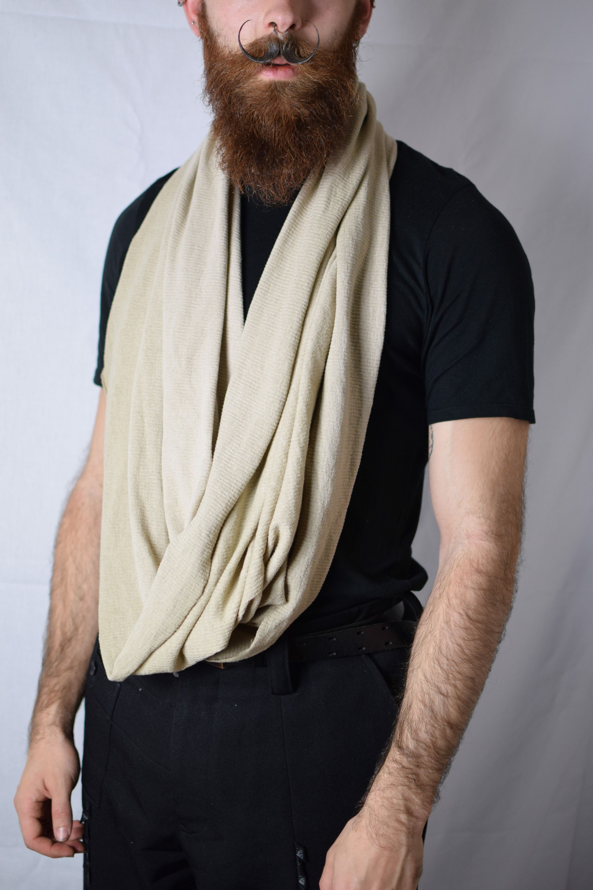 image of Julius Ss20 Afangar Loop Scarf - 697Stu2 in Sand, Men's