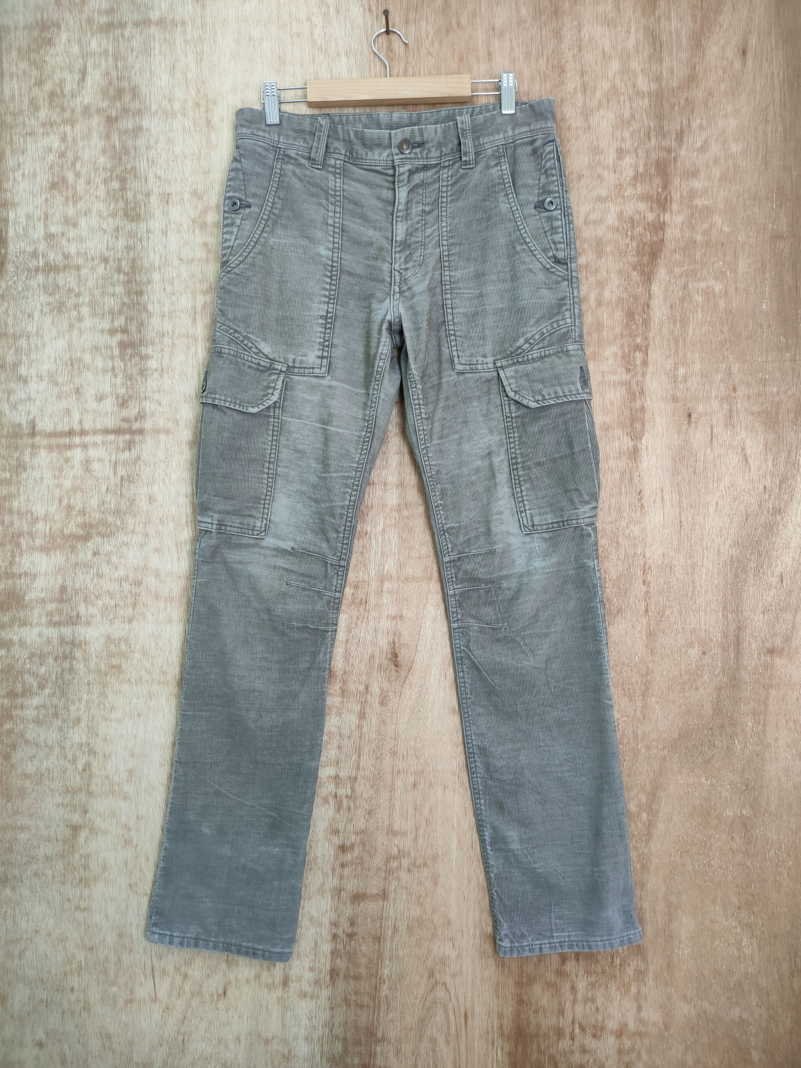 image of Corduroi Club Gap Corduroy Faded Cargo Pants in Grey, Men's (Size 30)