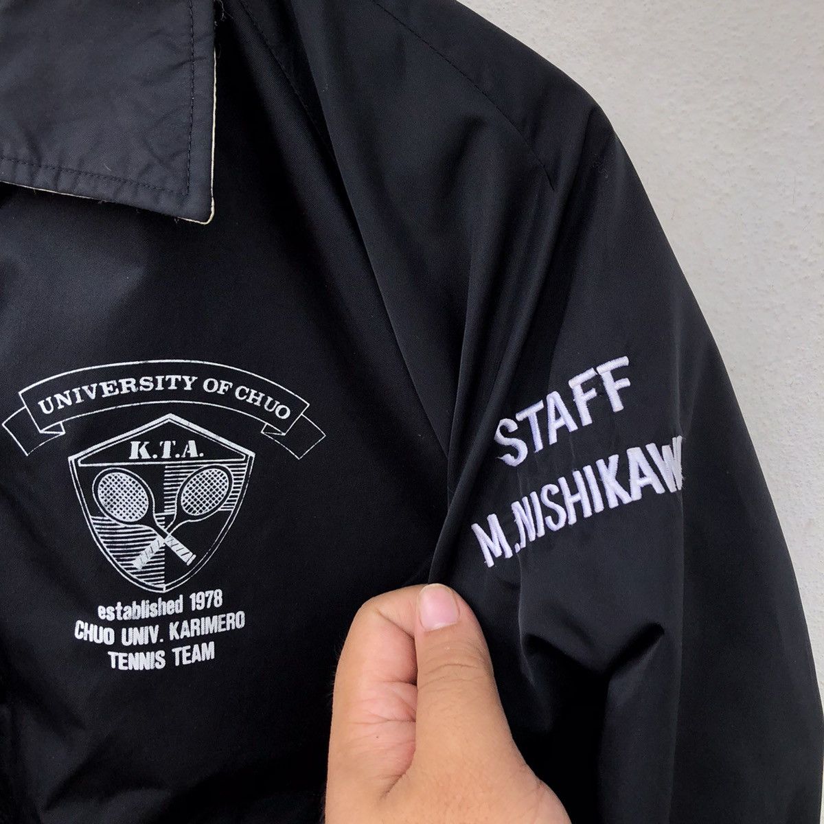 Japanese Brand REVERSIBLE VARSITY JACKET CHUOUNIVERSITY TENNIS ASSOCIATION Size US L / EU 52-54 / 3 - 8 Thumbnail