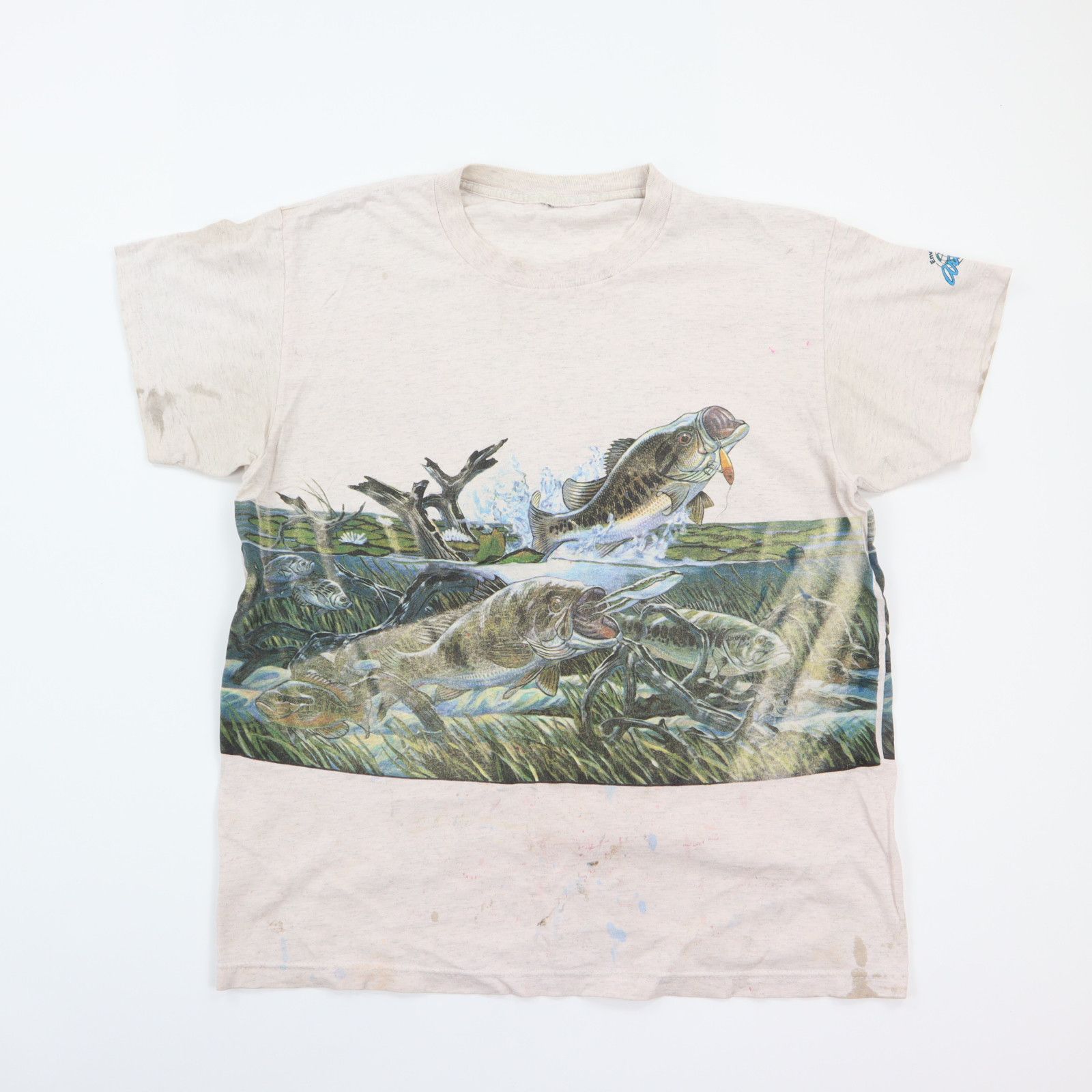 Vintage Fishing T-Shirt Mens XXL Green Bite Me Hook Nature Fish