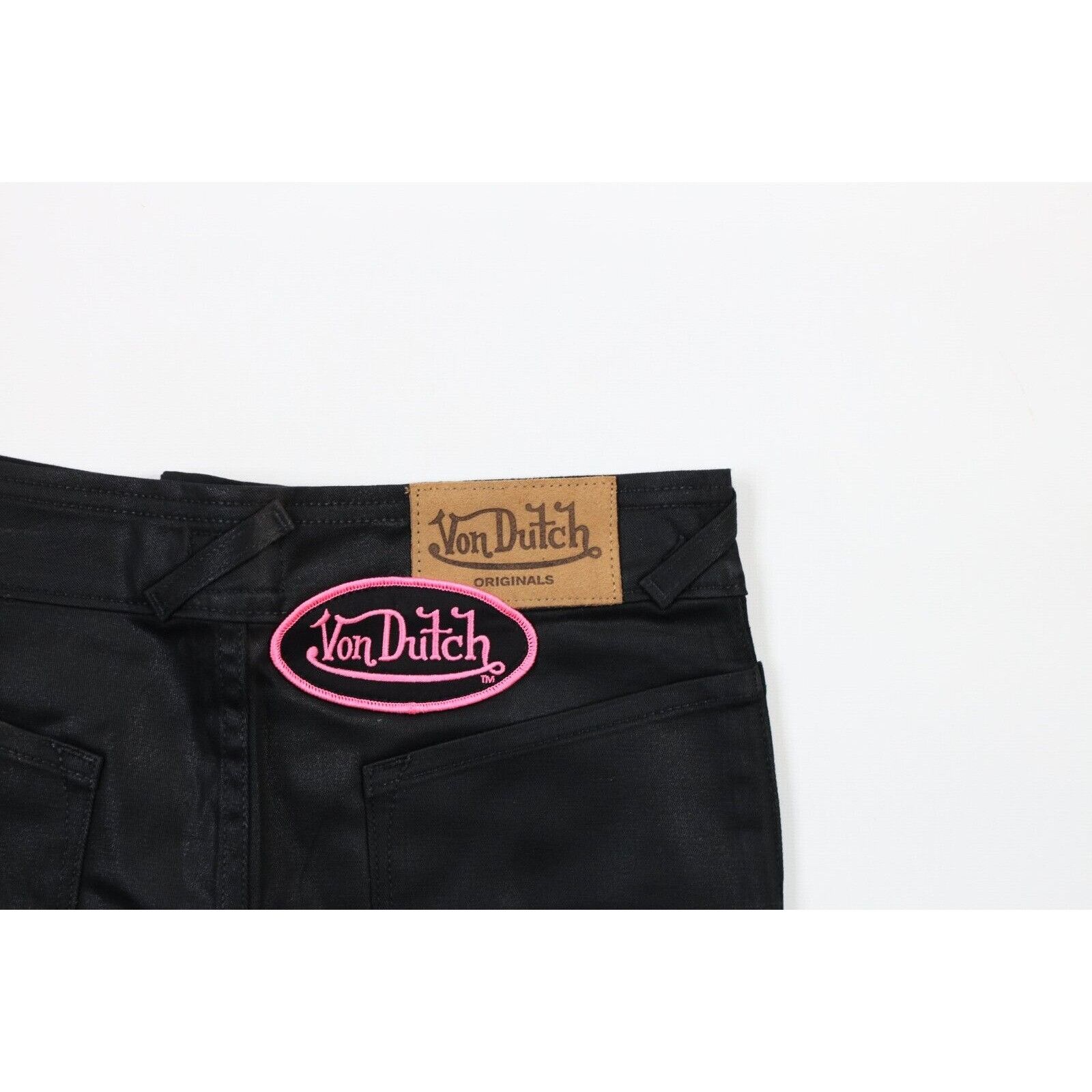 Vintage × Von Dutch NOS Vintage Y2K Von Dutch Stretch Denim Mini Skirt Size 30" / US 8 / IT 44 - 5 Thumbnail