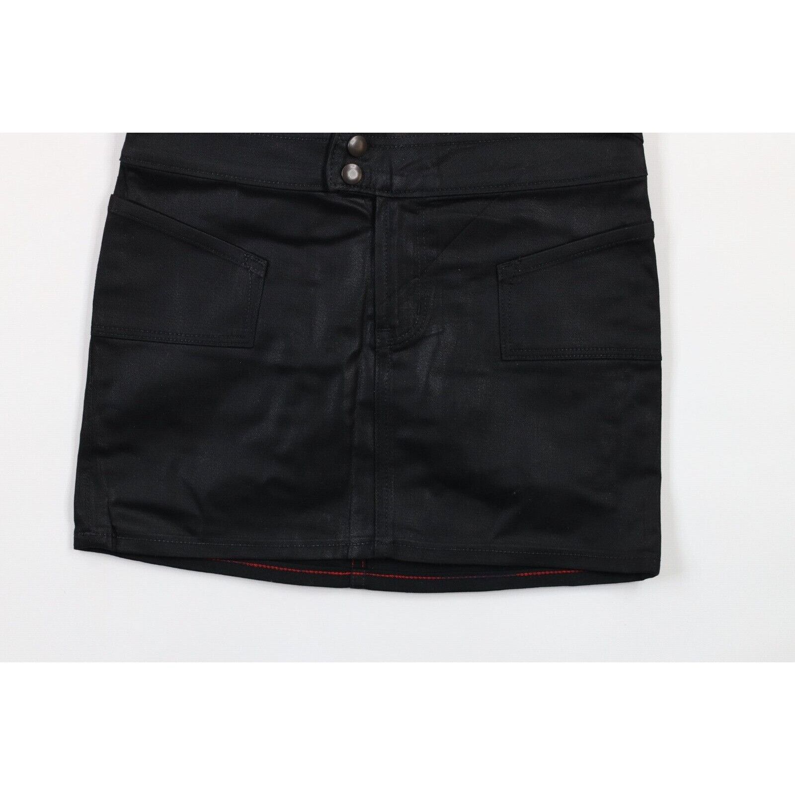 Vintage × Von Dutch NOS Vintage Y2K Von Dutch Stretch Denim Mini Skirt Size 30" / US 8 / IT 44 - 3 Thumbnail
