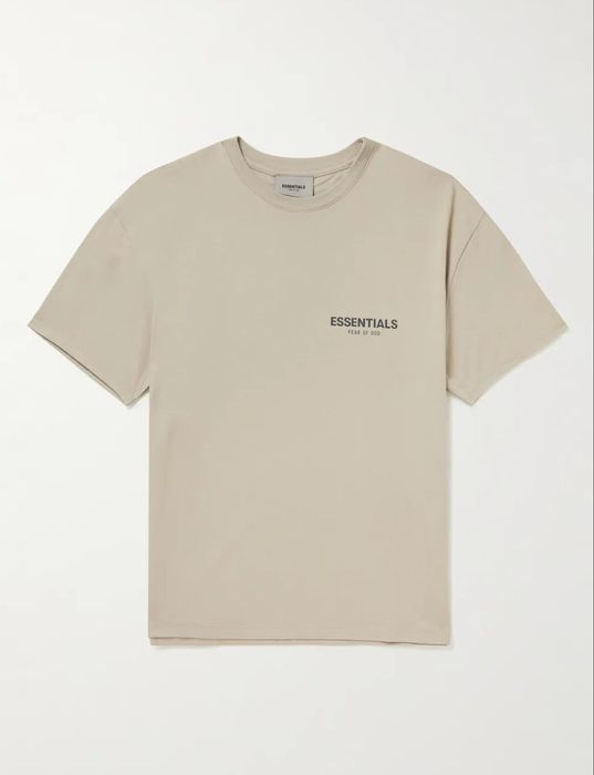 Pacsun FOG - Essentials Fear Of God Tan Logo-Print Jersey T-Shirt