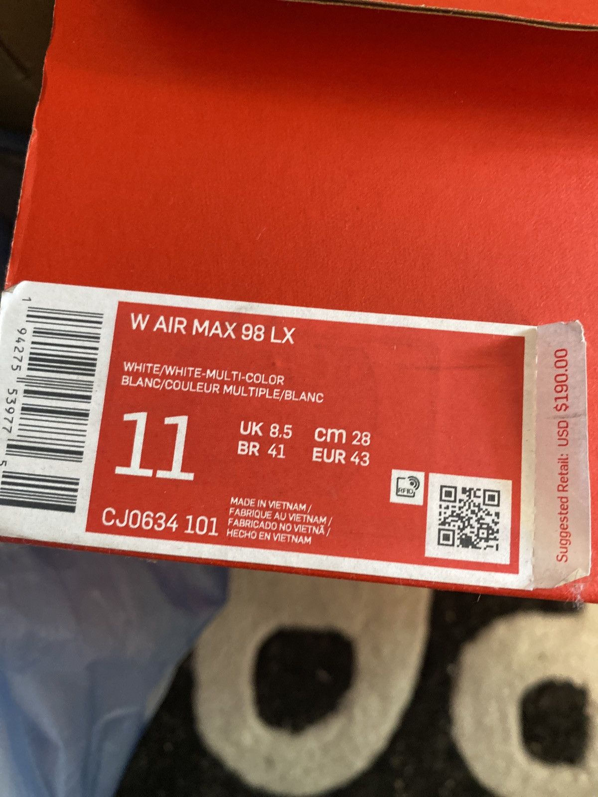 Nike Nike Air Max 98 Cut Away White (Women) Size US 11 / IT 41 - 3 Thumbnail