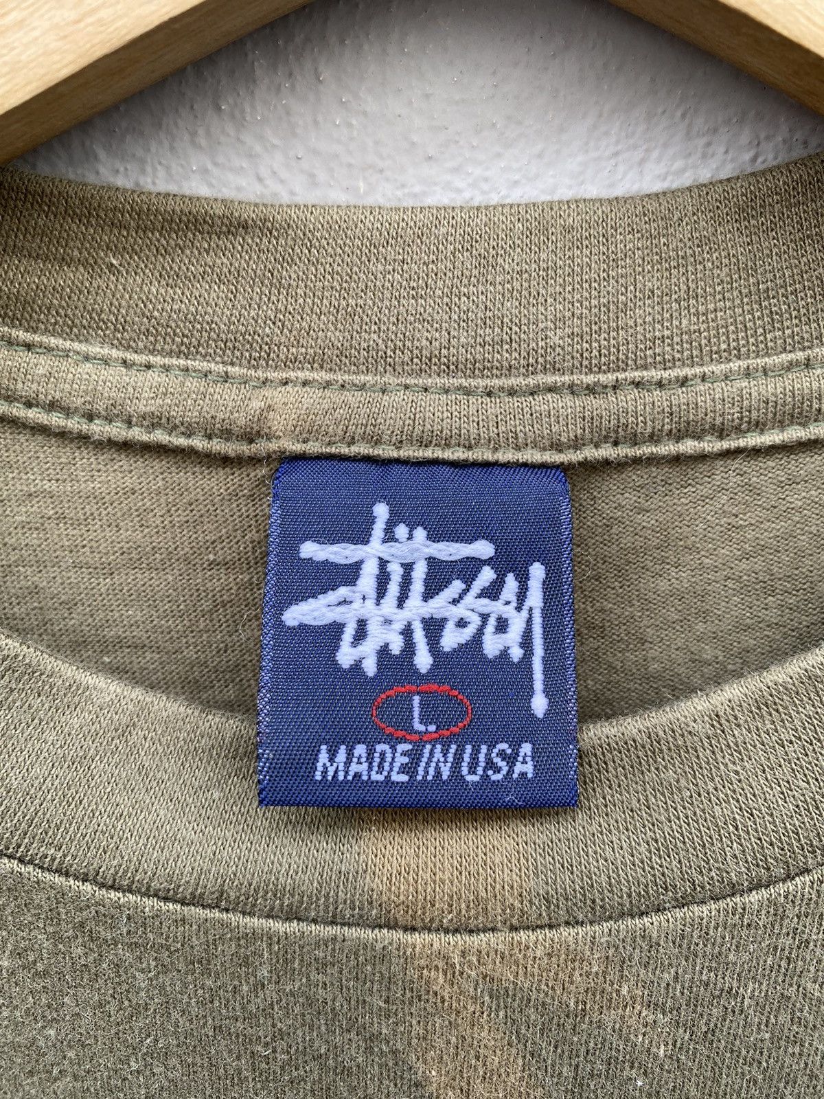Stussy RARE💥Vintage OG 90s STÜSSY Crown 👑 Single Stitch Olive Tee Size US L / EU 52-54 / 3 - 6 Thumbnail