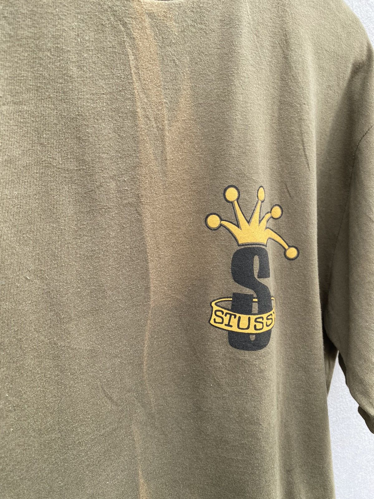 Stussy RARE💥Vintage OG 90s STÜSSY Crown 👑 Single Stitch Olive Tee Size US L / EU 52-54 / 3 - 14 Thumbnail