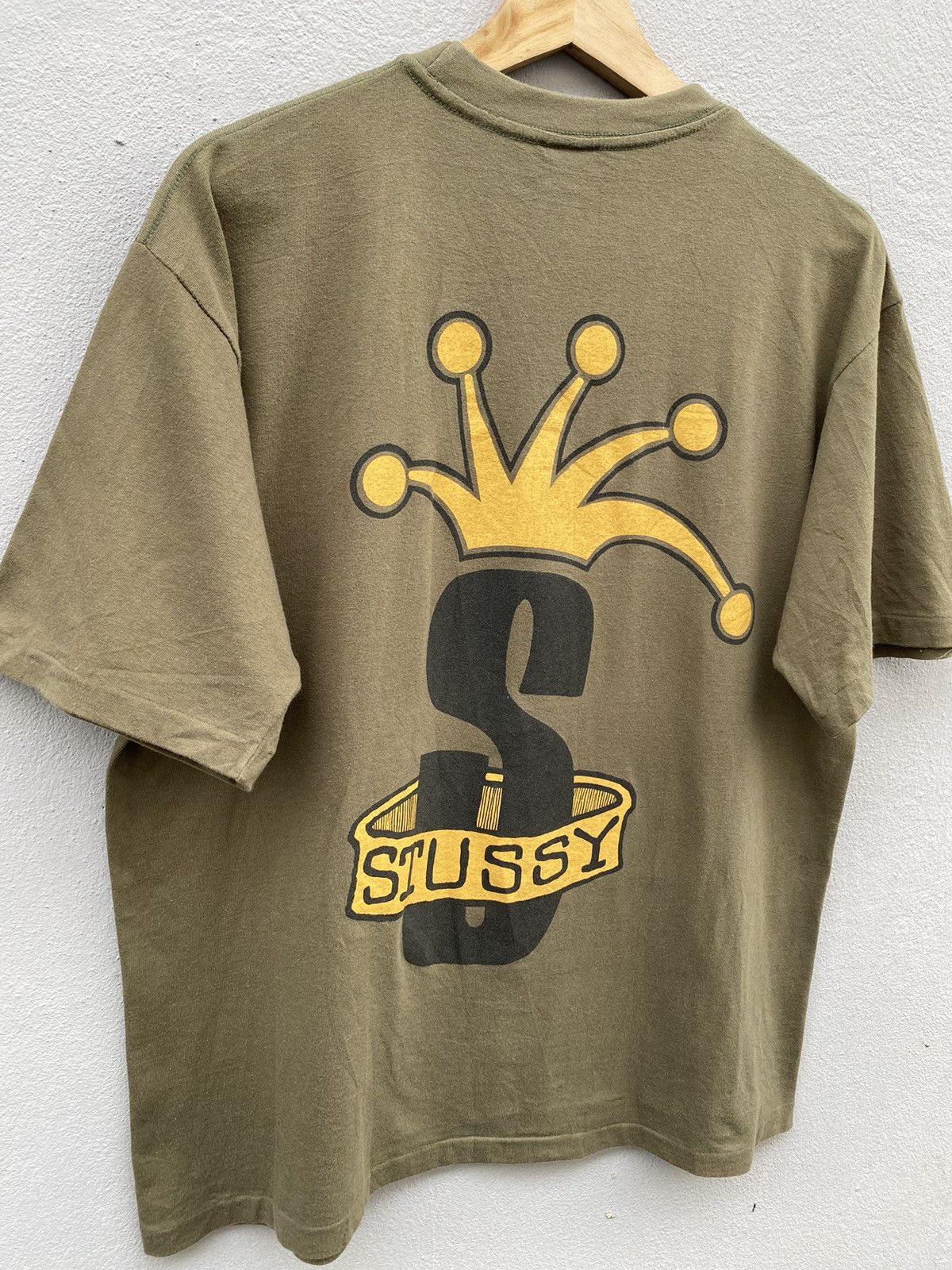 Stussy RARE💥Vintage OG 90s STÜSSY Crown 👑 Single Stitch Olive Tee Size US L / EU 52-54 / 3 - 2 Thumbnail