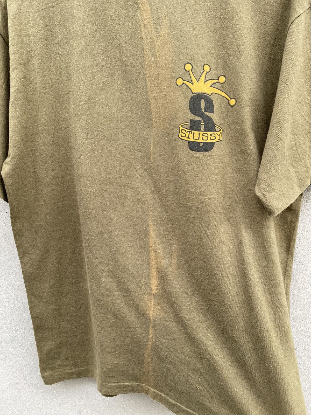 Stussy RARE💥Vintage OG 90s STÜSSY Crown 👑 Single Stitch Olive Tee Size US L / EU 52-54 / 3 - 12 Thumbnail