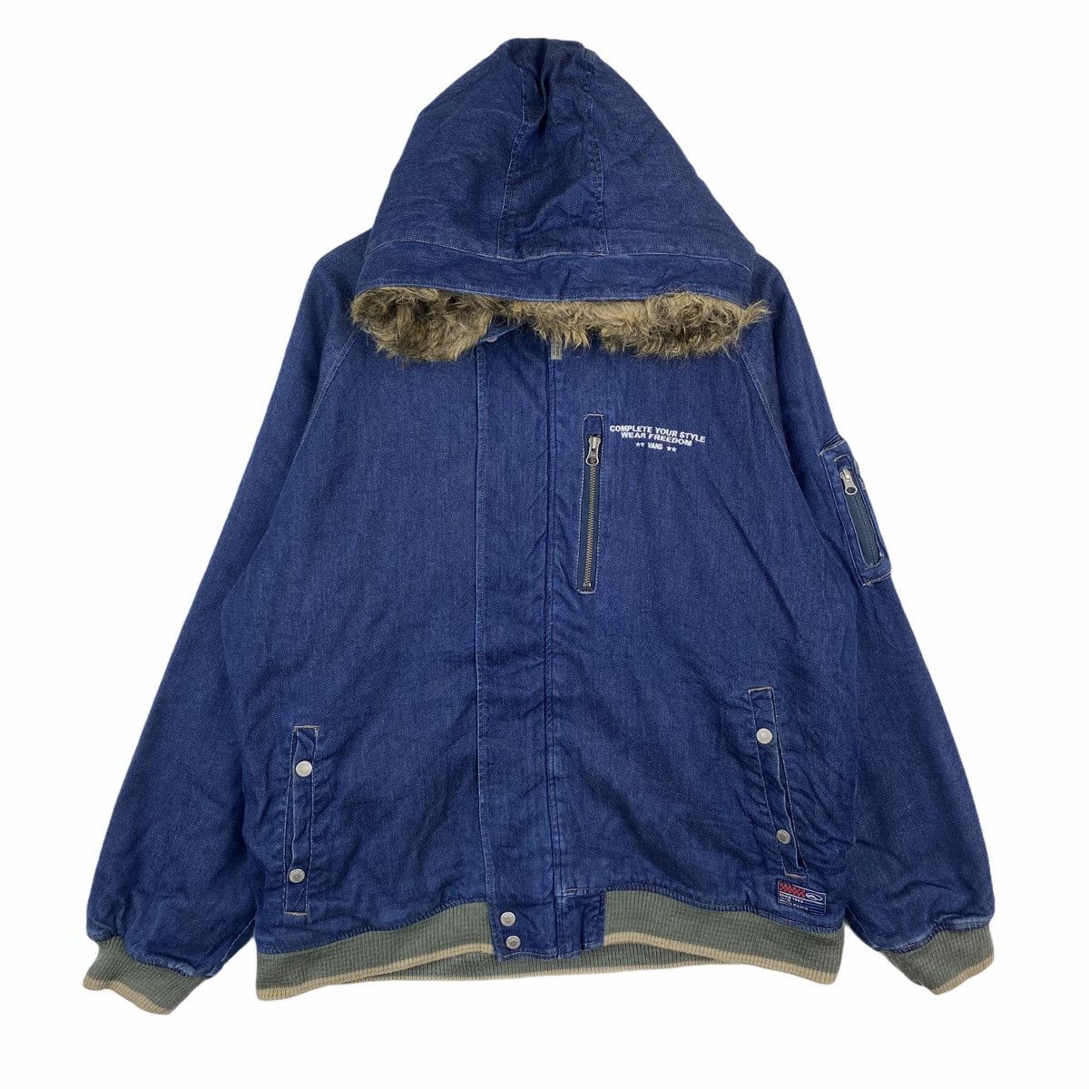 Vans × Vintage VINTAGE VANS SMALL LOGO SKATEBOARD FLIGHT JACKET HOODIE Size US L / EU 52-54 / 3 - 1 Thumbnail