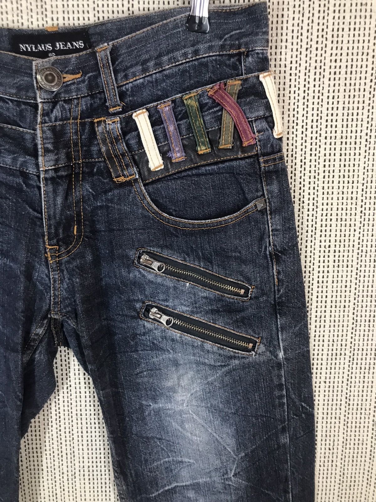 If Six Was Nine × Japanese Brand ‼️NYLAUS JEANS FLARED DOUBLE WAIST VERY RARE‼️ Size US 33 - 3 Thumbnail