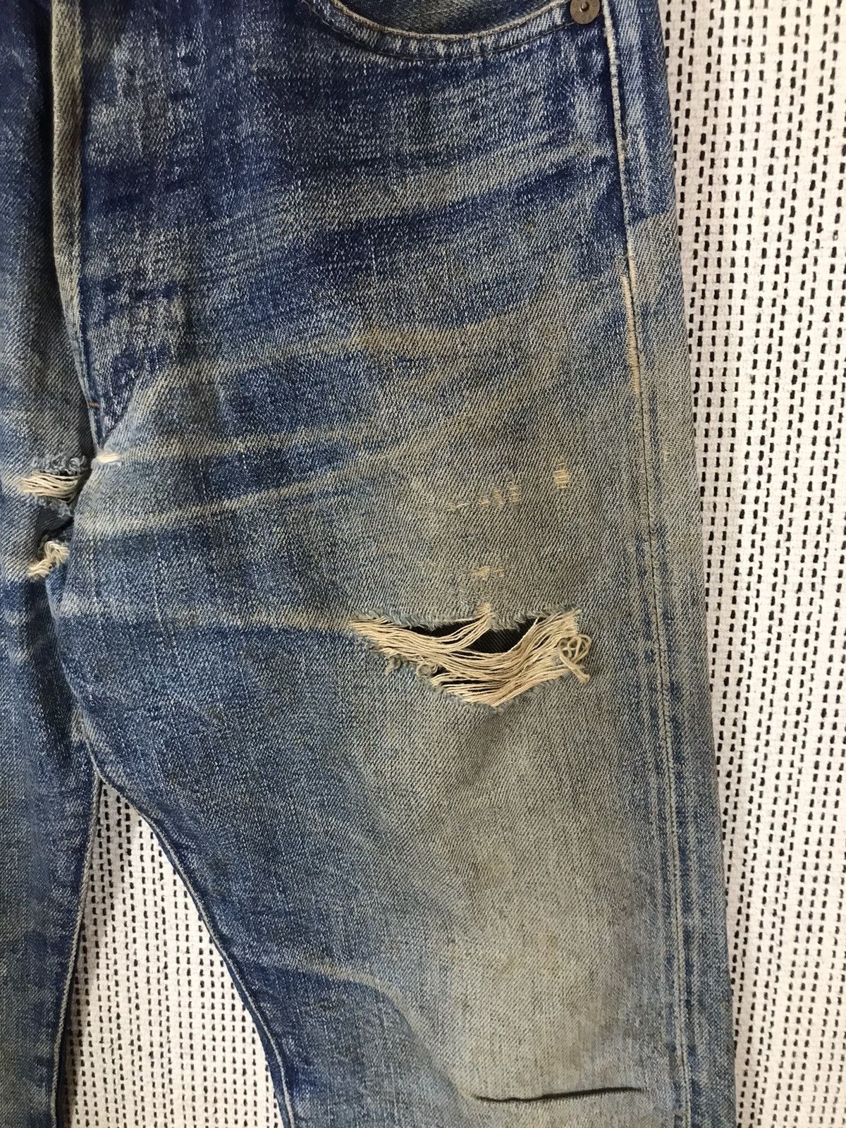 Full Count & Co. ‼️FULL COUNT SELVEDGE DENIM DISTRESSED‼️ Size US 30 / EU 46 - 4 Thumbnail
