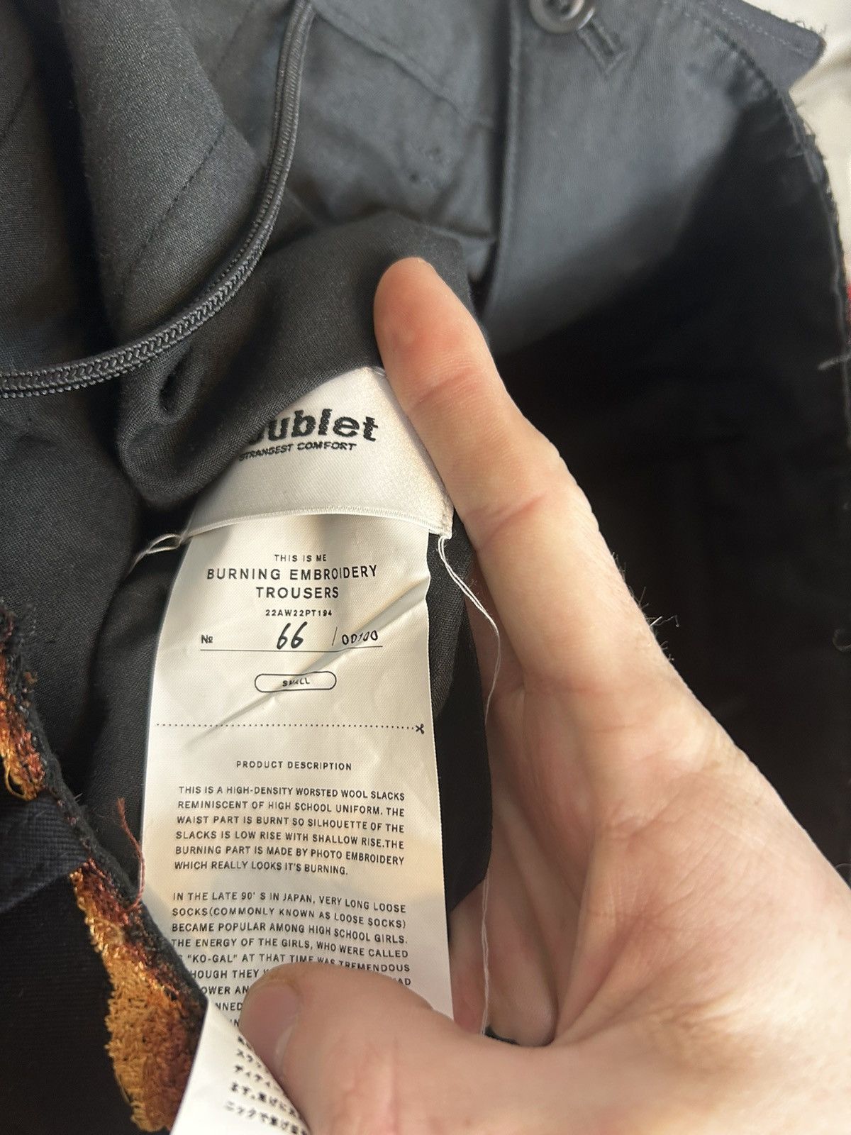 Doublet 1 of 100 burning embroidery pants GRAIL Size US 31 - 5 Thumbnail