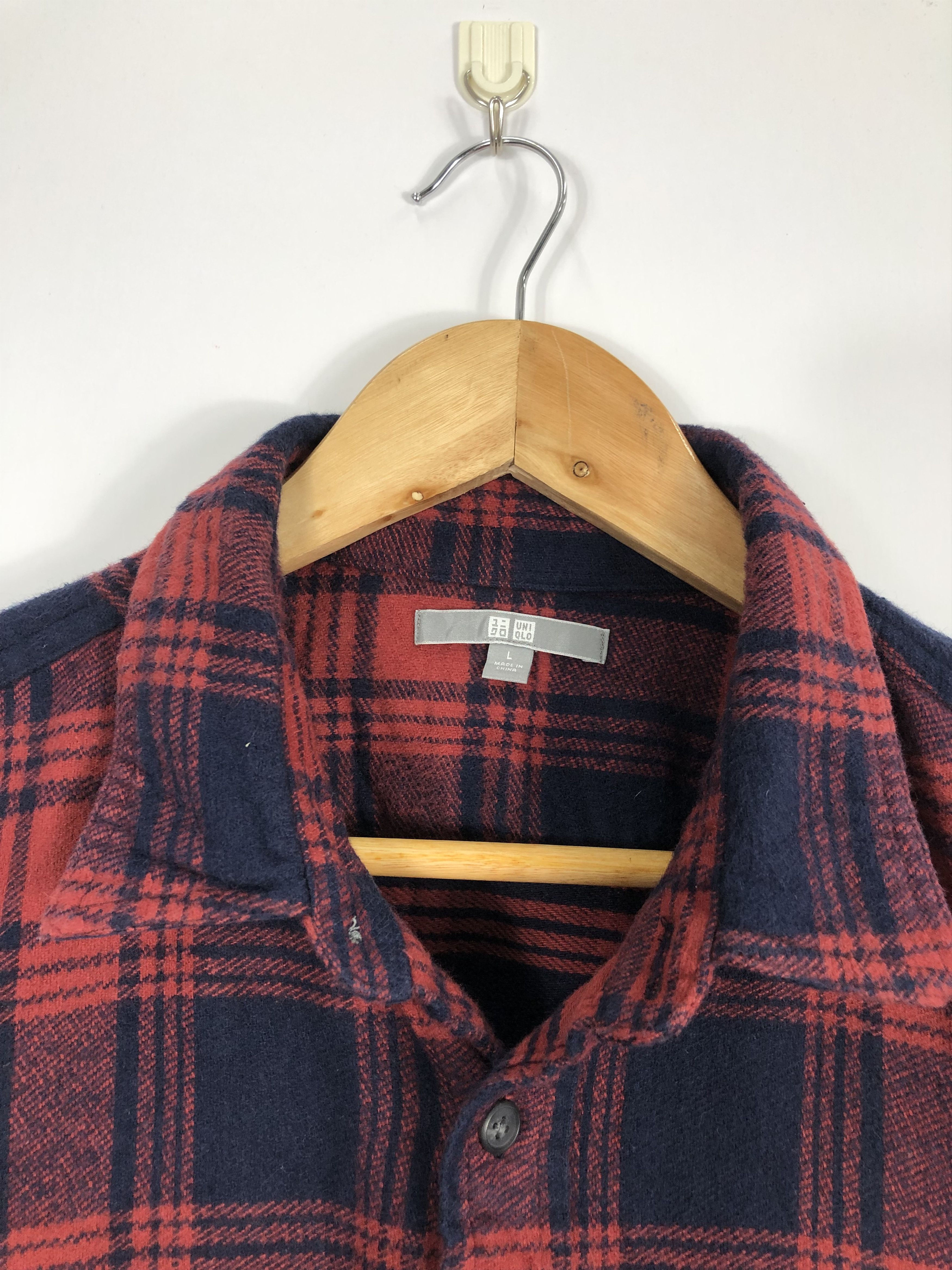 Uniqlo × Vintage Vintage Uniqlo Shadow Plaid Flannel Size US L / EU 52-54 / 3 - 3 Thumbnail