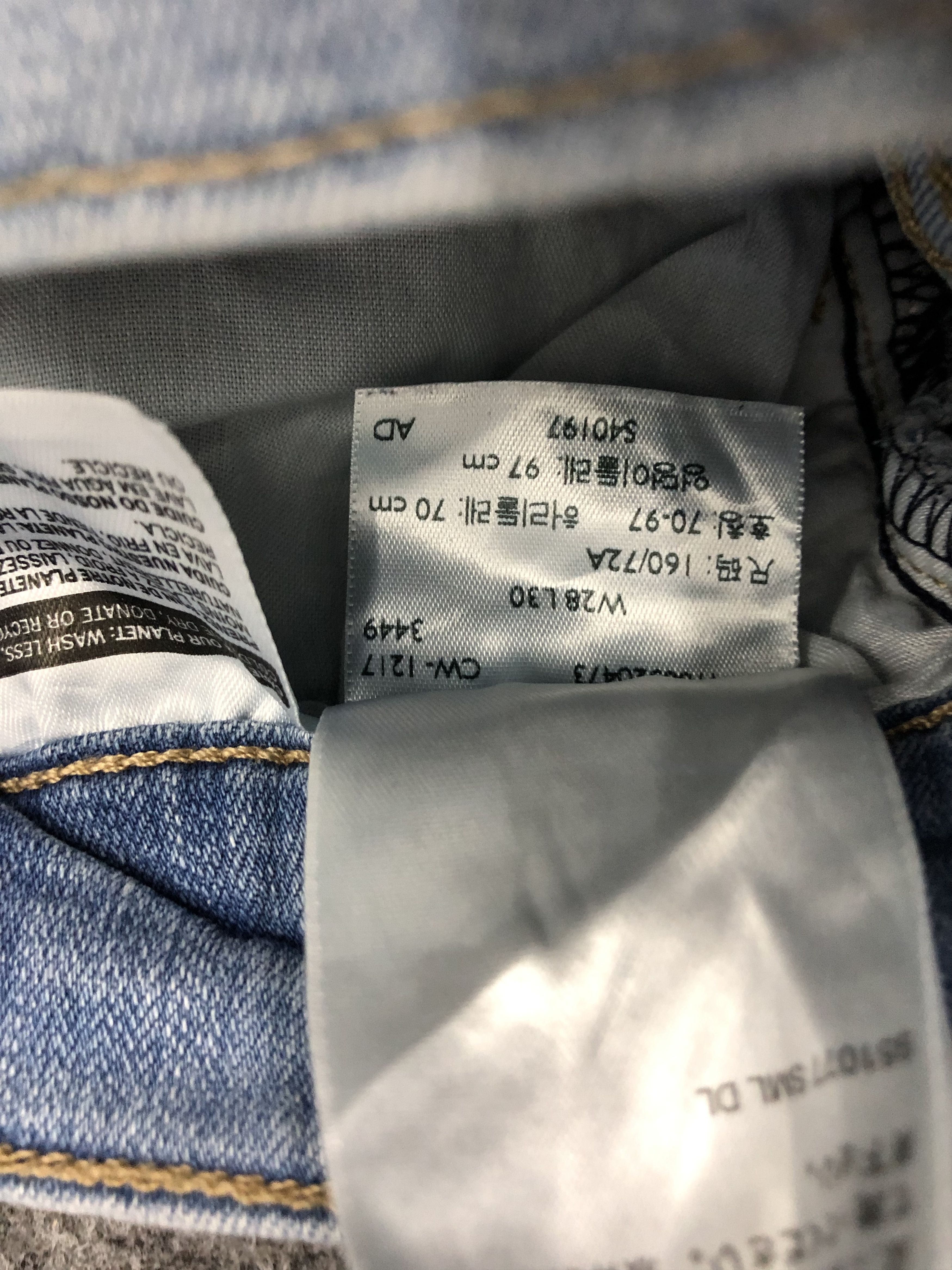 Levi's Vintage 710 Faded Blue Skinny Jeans DP1225 Size US 27 - 7 Thumbnail