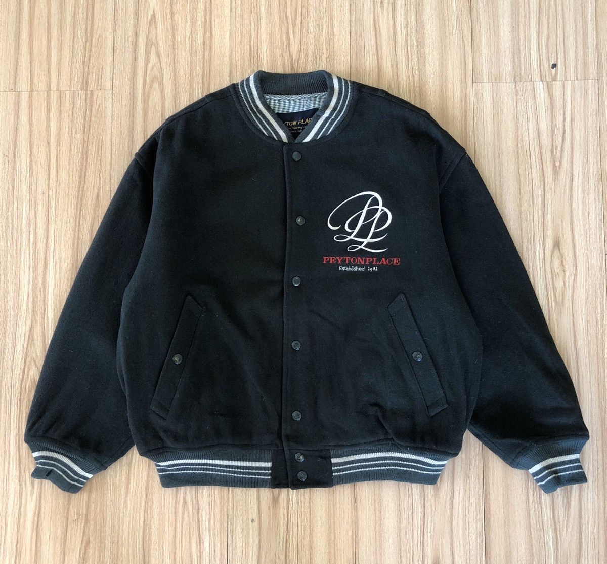 Other 🔥PEYTON PLACE EMBROIDERY WOOL VARSITY BOMBER JACKET Size M / US 6-8 / IT 42-44 - 3 Thumbnail